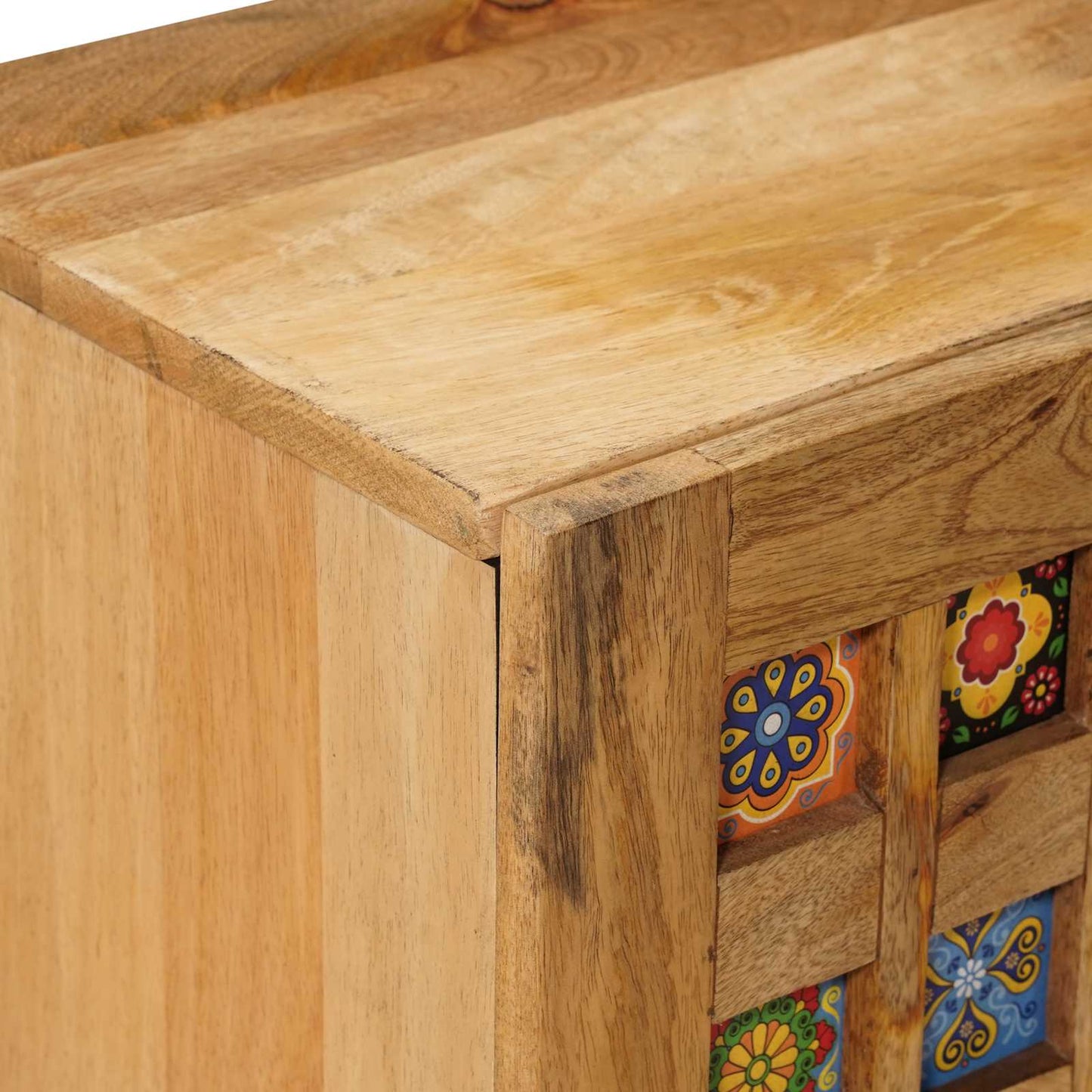TV-kast met plank Naturel 105 x 33 x 46 cm Massief Mango Hout is nu te koop bij PeponiXL, paradijselijk wonen!