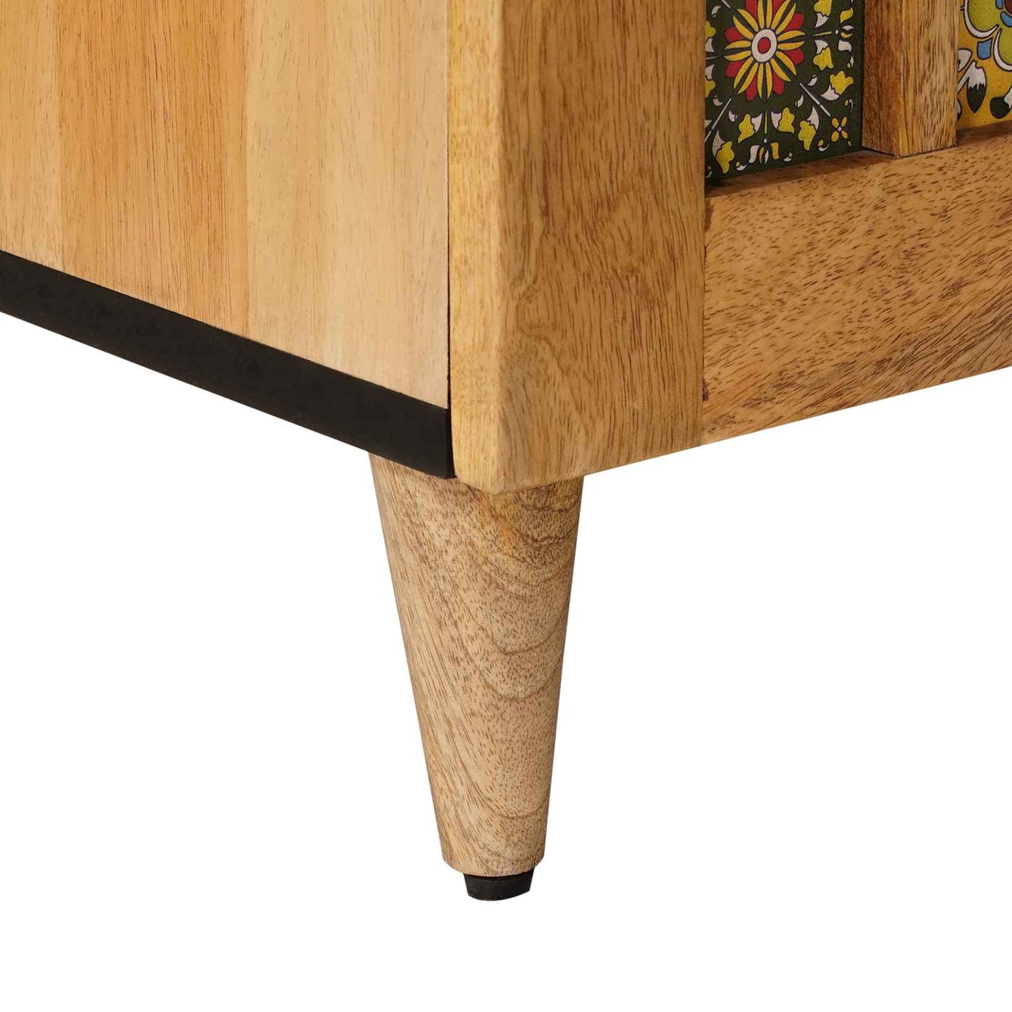 TV-kast met plank Naturel 105 x 33 x 46 cm Massief Mango Hout is nu te koop bij PeponiXL, paradijselijk wonen!