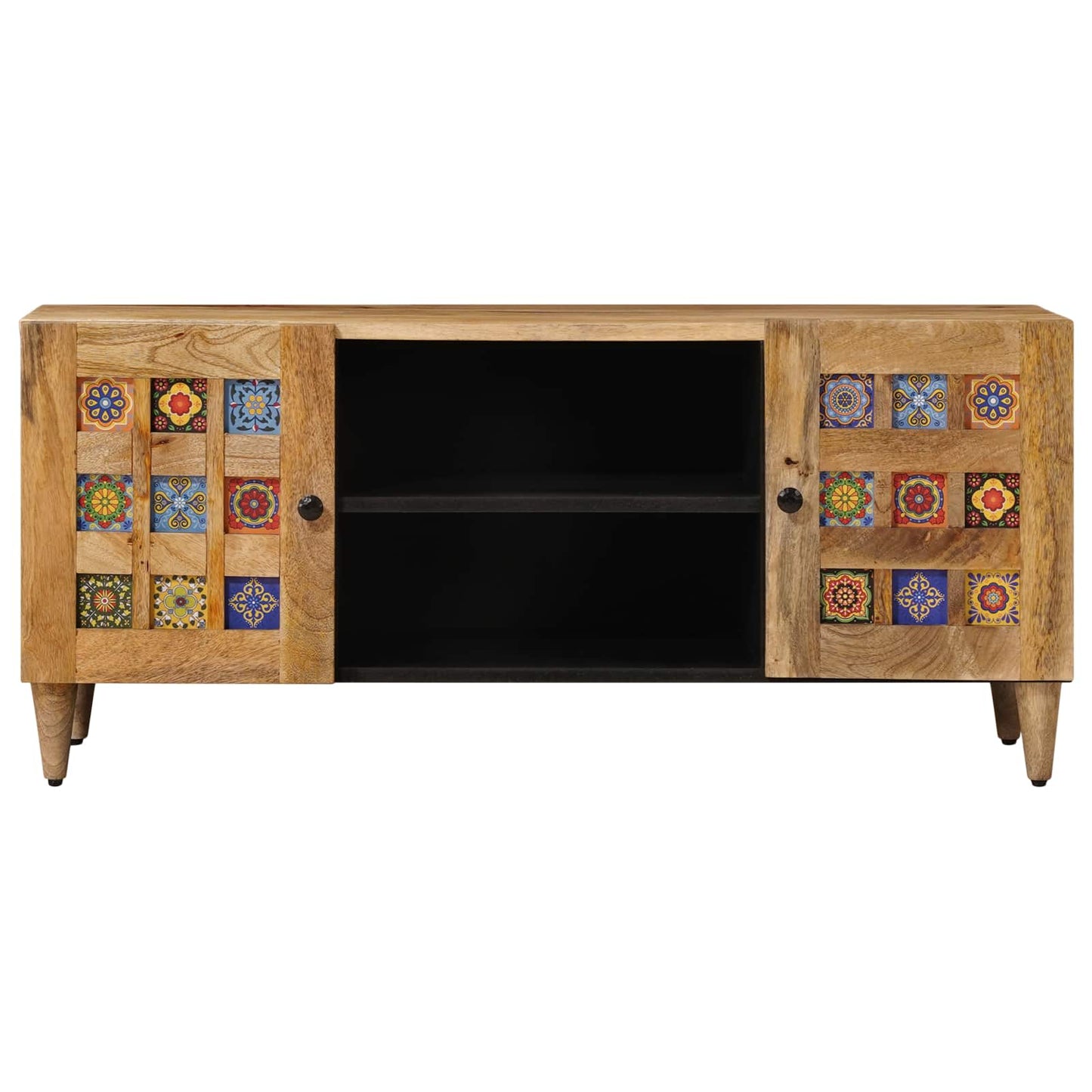 TV-kast met plank Naturel 105 x 33 x 46 cm Massief Mango Hout is nu te koop bij PeponiXL, paradijselijk wonen!