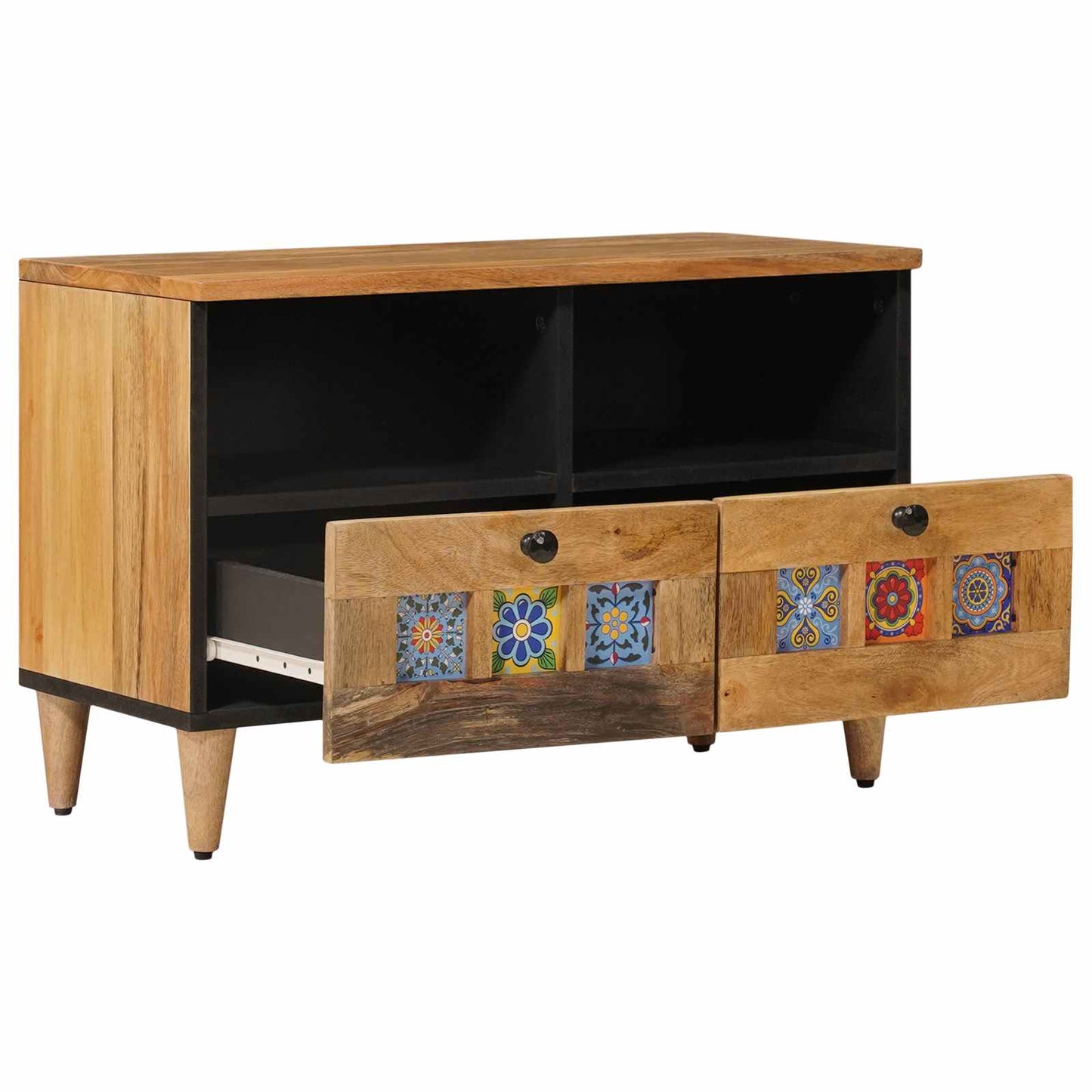 TV-kast met lade Naturel 70 x 33 x 46 cm Massief Mango Hout is nu te koop bij PeponiXL, paradijselijk wonen!