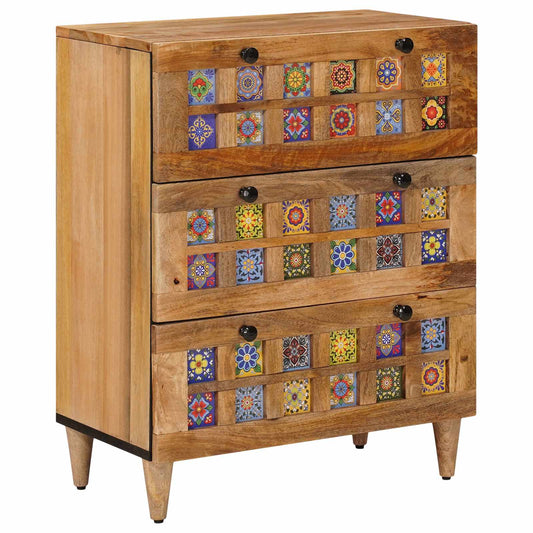 Dressoir Naturel 60 x 33 x 75 cm Massief Mango Hout is nu te koop bij PeponiXL, paradijselijk wonen!