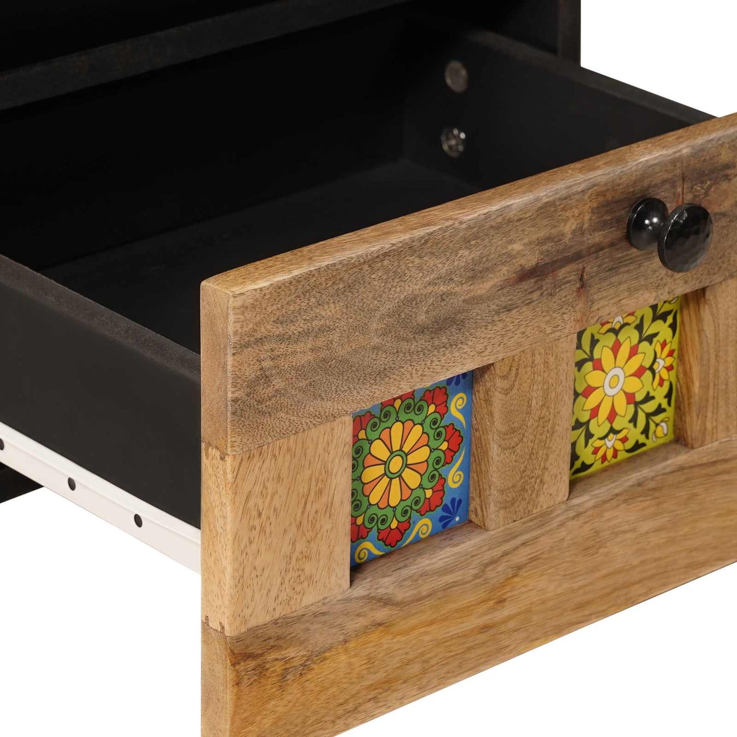 Nachtkastje met lade Naturel 40 x 33 x 46 cm Massief Mango Hout