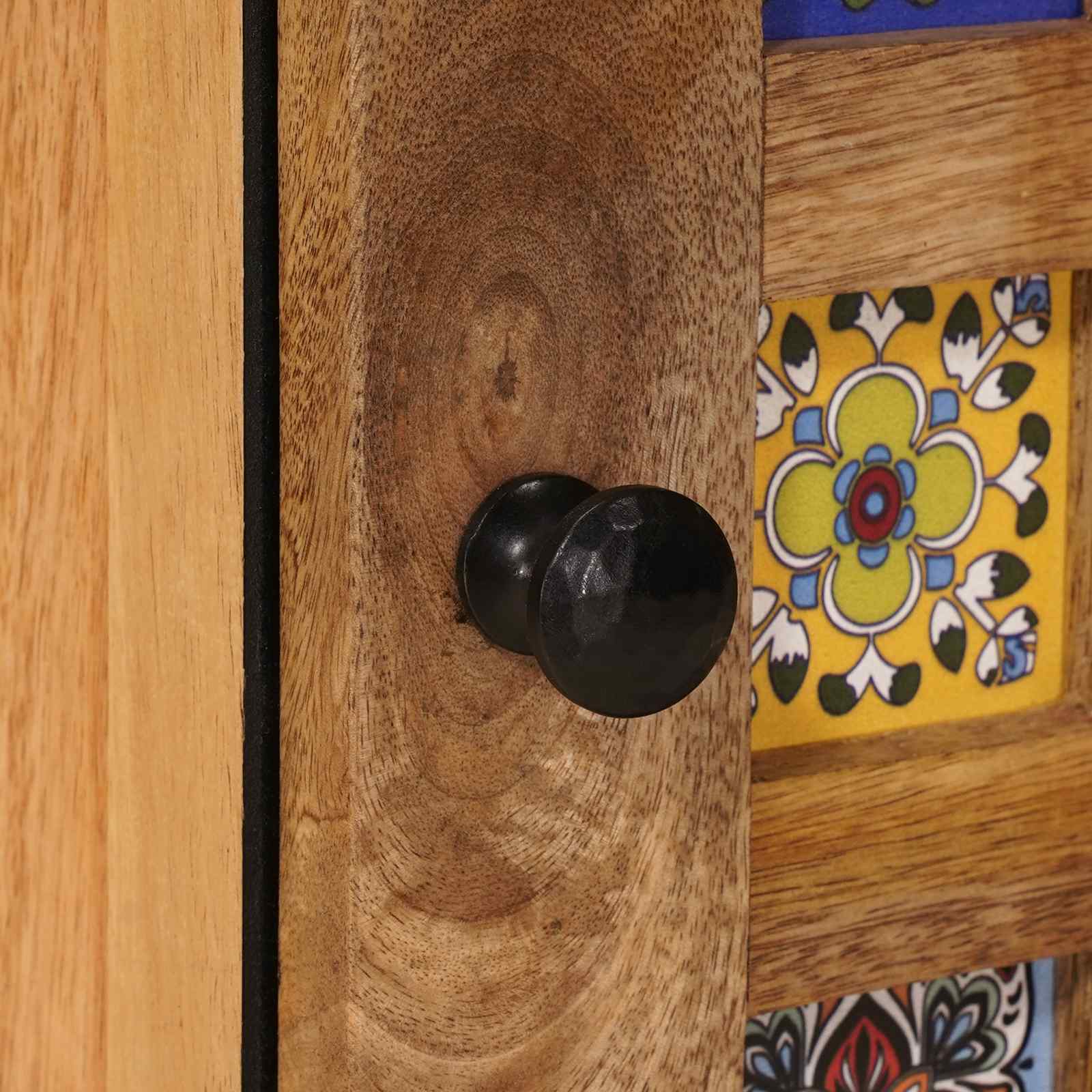 Nachtkastje met lade Naturel 50 x 33 x 60 cm Massief Mango Hout is nu te koop bij PeponiXL, paradijselijk wonen!