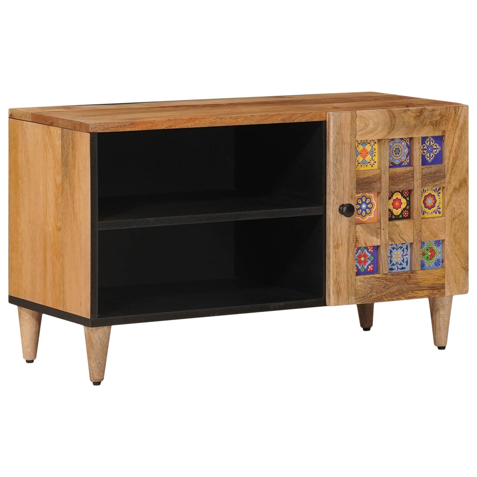 TV-kast met opslag Naturel 80 x 33 x 46 cm Massief Mango Hout is nu te koop bij PeponiXL, paradijselijk wonen!