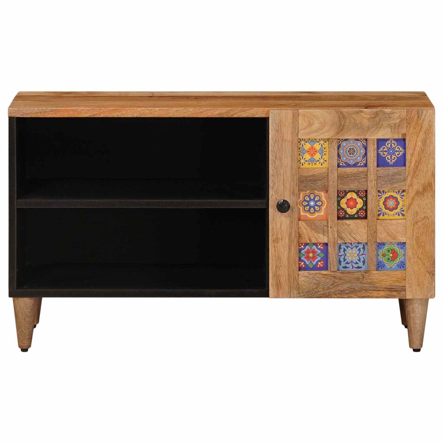 TV-kast met opslag Naturel 80 x 33 x 46 cm Massief Mango Hout is nu te koop bij PeponiXL, paradijselijk wonen!