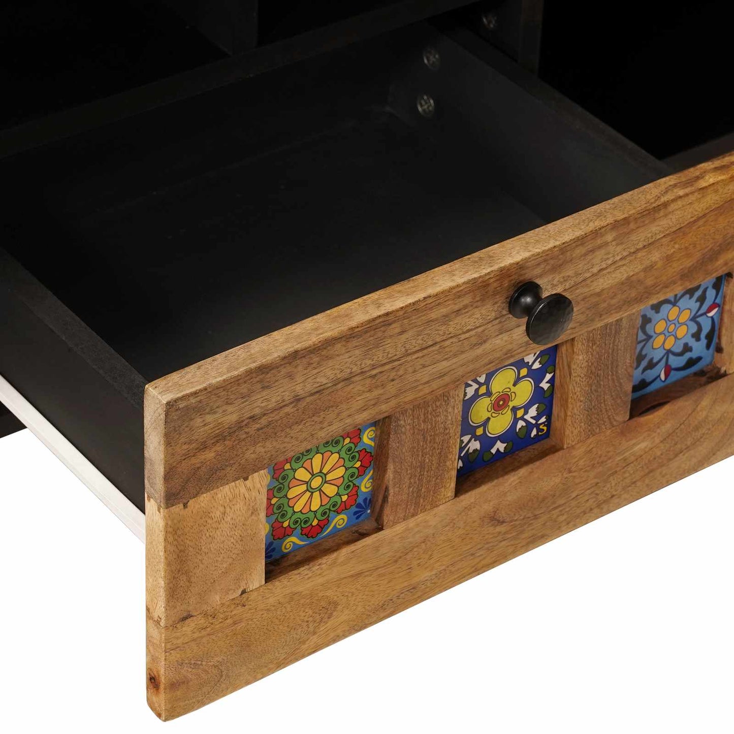 TV-kast met lade Naturel 100 x 33 x 46 cm Massief Mango Hout is nu te koop bij PeponiXL, paradijselijk wonen!