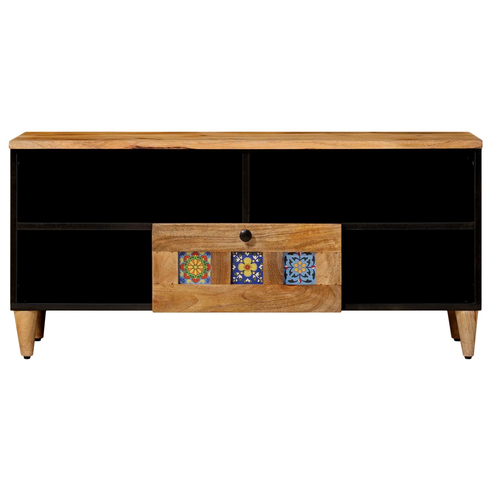 TV-kast met lade Naturel 100 x 33 x 46 cm Massief Mango Hout is nu te koop bij PeponiXL, paradijselijk wonen!