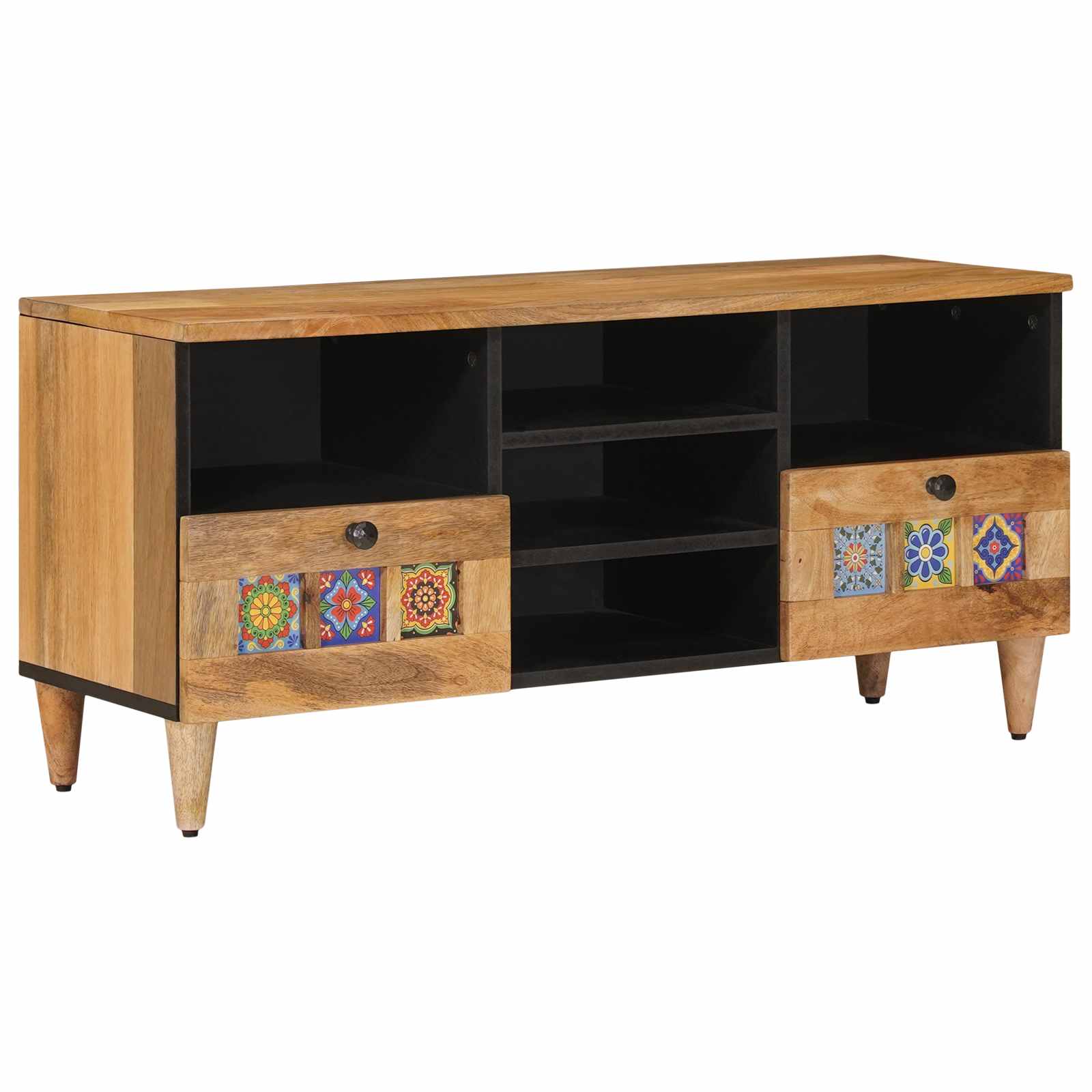 TV-kast met lade Naturel 100 x 33 x 46 cm Massief Mango Hout is nu te koop bij PeponiXL, paradijselijk wonen!