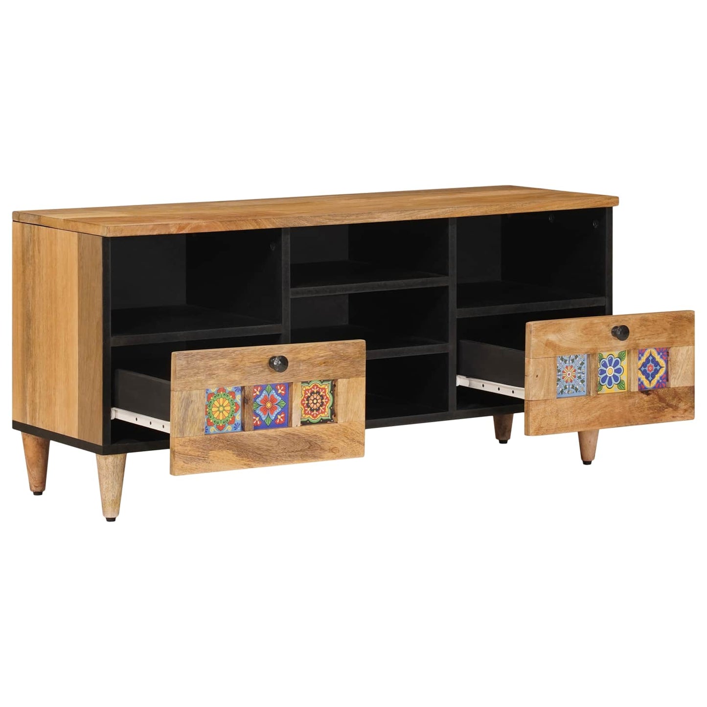 TV-kast met lade Naturel 100 x 33 x 46 cm Massief Mango Hout is nu te koop bij PeponiXL, paradijselijk wonen!