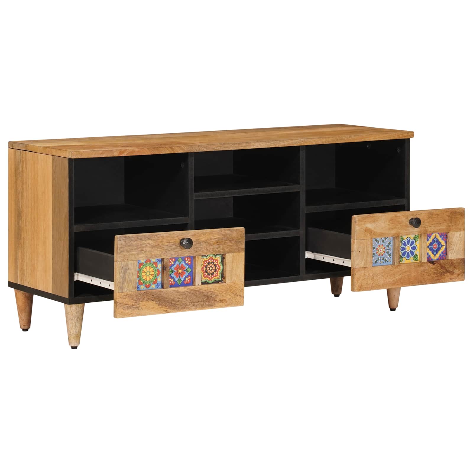 TV-kast met lade Naturel 100 x 33 x 46 cm Massief Mango Hout is nu te koop bij PeponiXL, paradijselijk wonen!