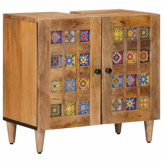Badkamer wastafelkast met opslag Naturel 62 x 33 x 58 cm is nu te koop bij PeponiXL, paradijselijk wonen!
