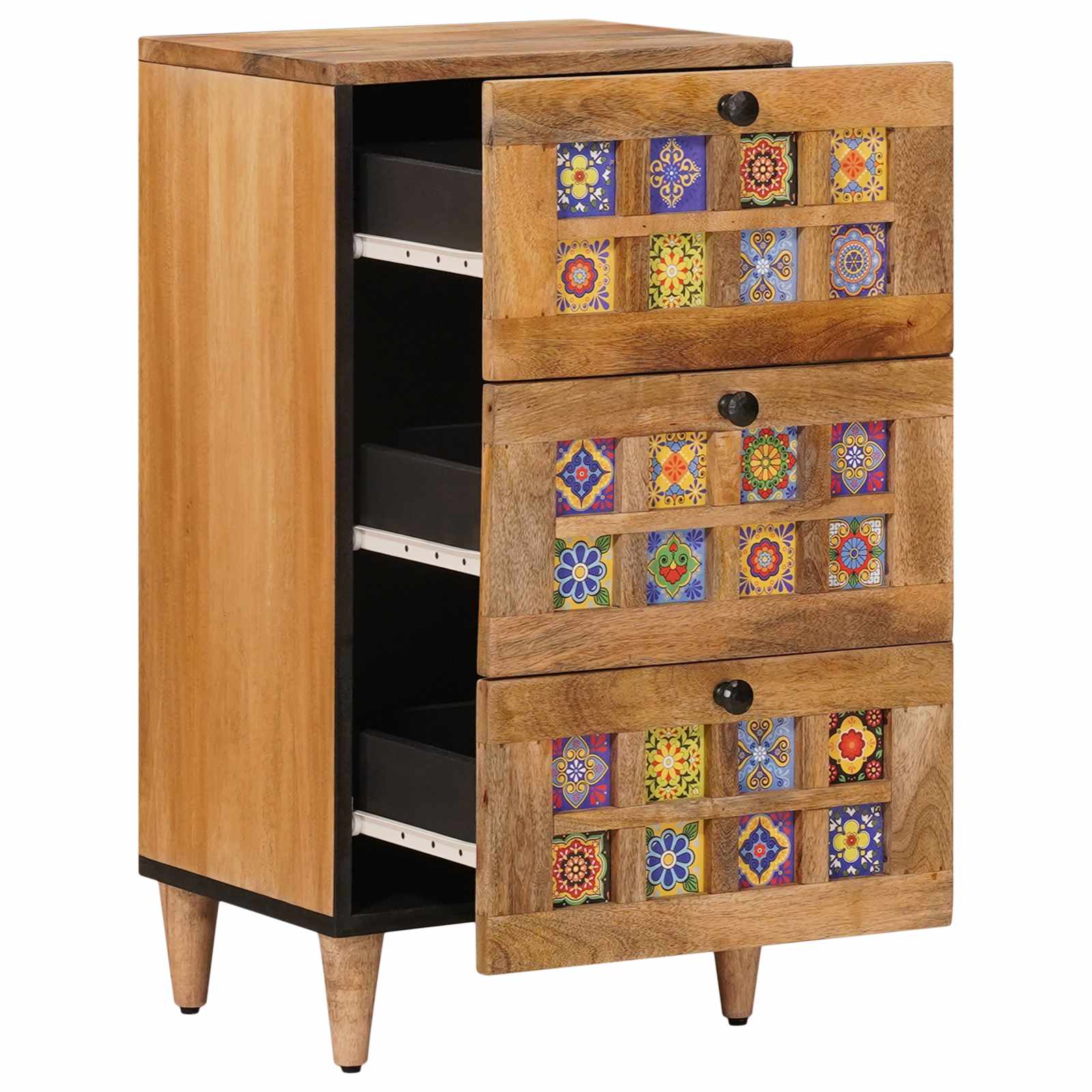 Dressoir met lade Naturel 40 x 33 x 75 cm Massief Mango Hout is nu te koop bij PeponiXL, paradijselijk wonen!