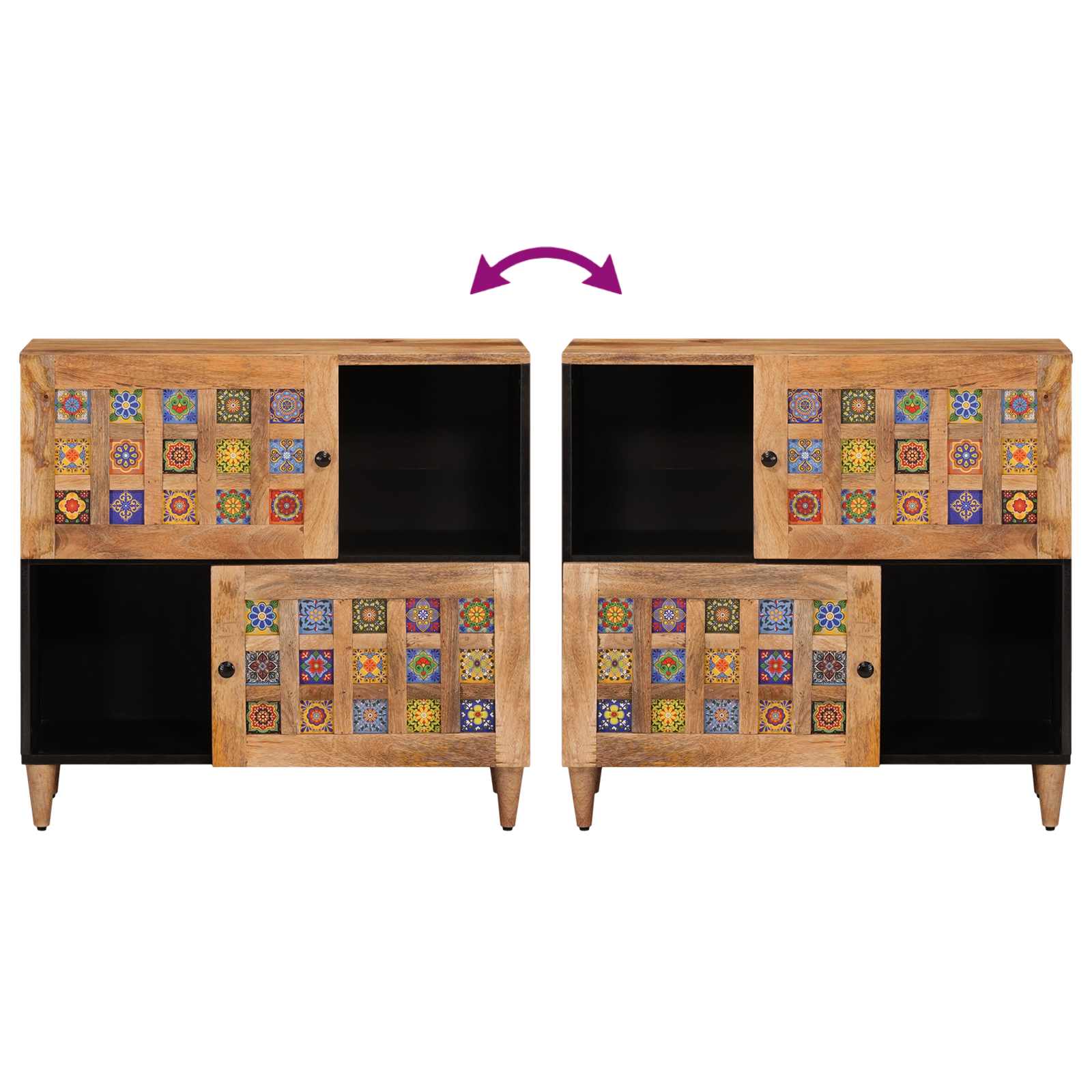 Dressoir Naturel 80 x 33,5 x 75 cm Massief Mango Hout is nu te koop bij PeponiXL, paradijselijk wonen!