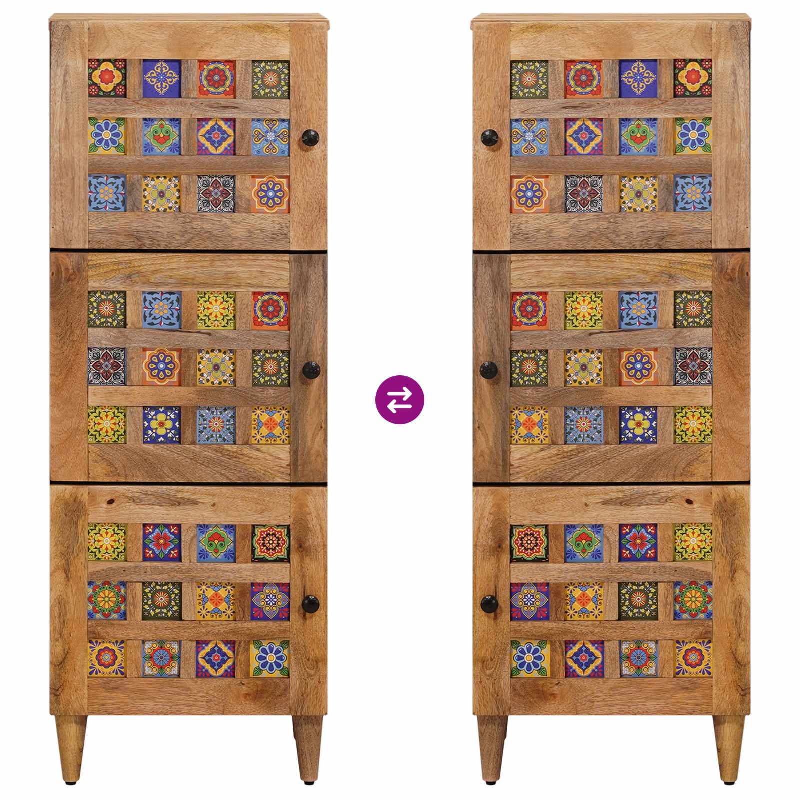 Hoge kast Naturel 40 x 33 x 110 cm Massief Mango Hout is nu te koop bij PeponiXL, paradijselijk wonen!