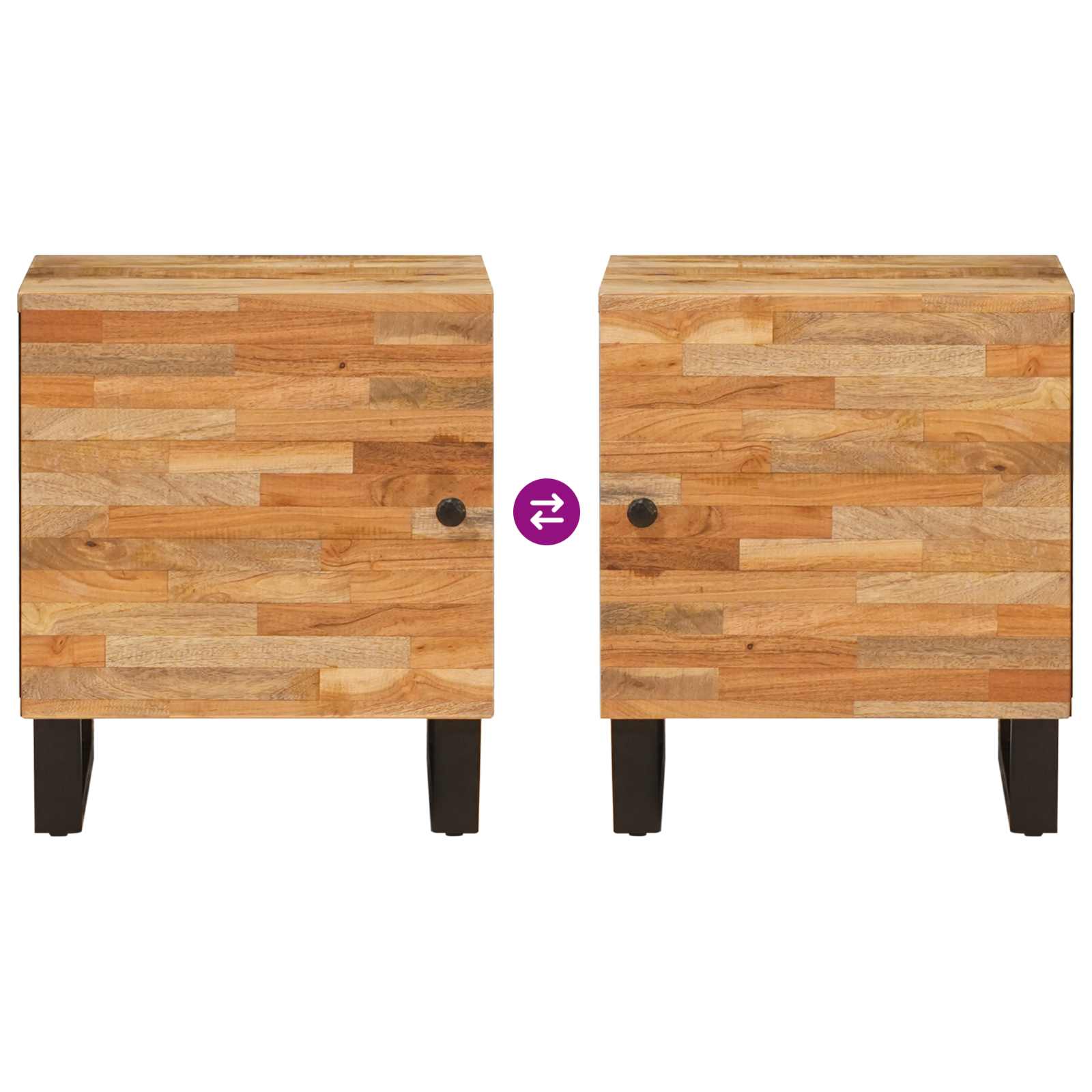 Nachtkastje Bruin 40 x 33 x 46 cm Massief Mango Hout is nu te koop bij PeponiXL, paradijselijk wonen!