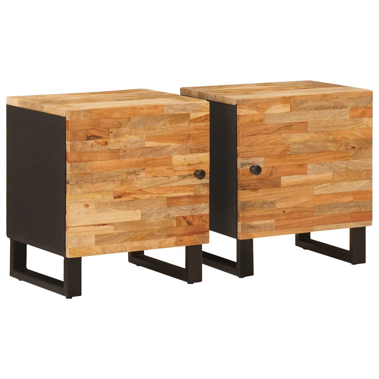 Nachtkastje 2 pcs Bruin 40 x 33 x 46 cm Massief Mango Hout is nu te koop bij PeponiXL, paradijselijk wonen!