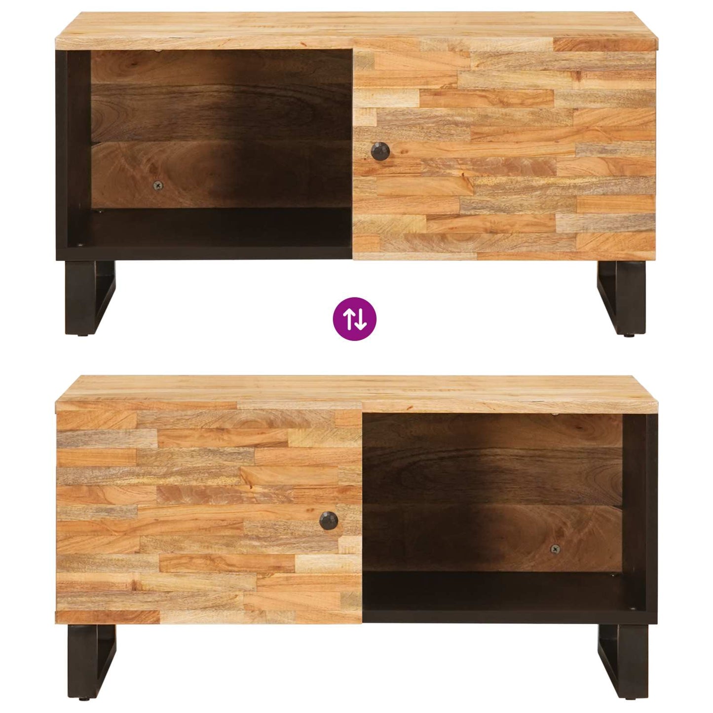 Salontafel Bruin 80 x 50 x 40 cm Massief Mango Hout is nu te koop bij PeponiXL, paradijselijk wonen!