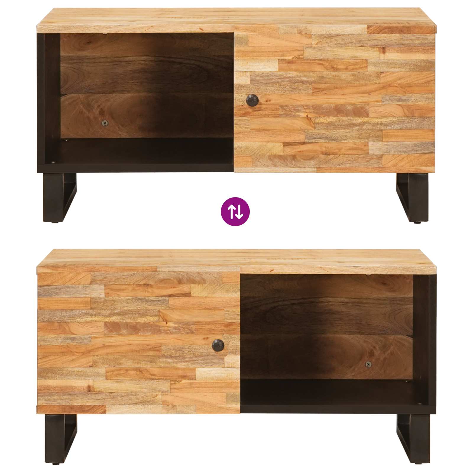 Salontafel Bruin 80 x 50 x 40 cm Massief Mango Hout is nu te koop bij PeponiXL, paradijselijk wonen!