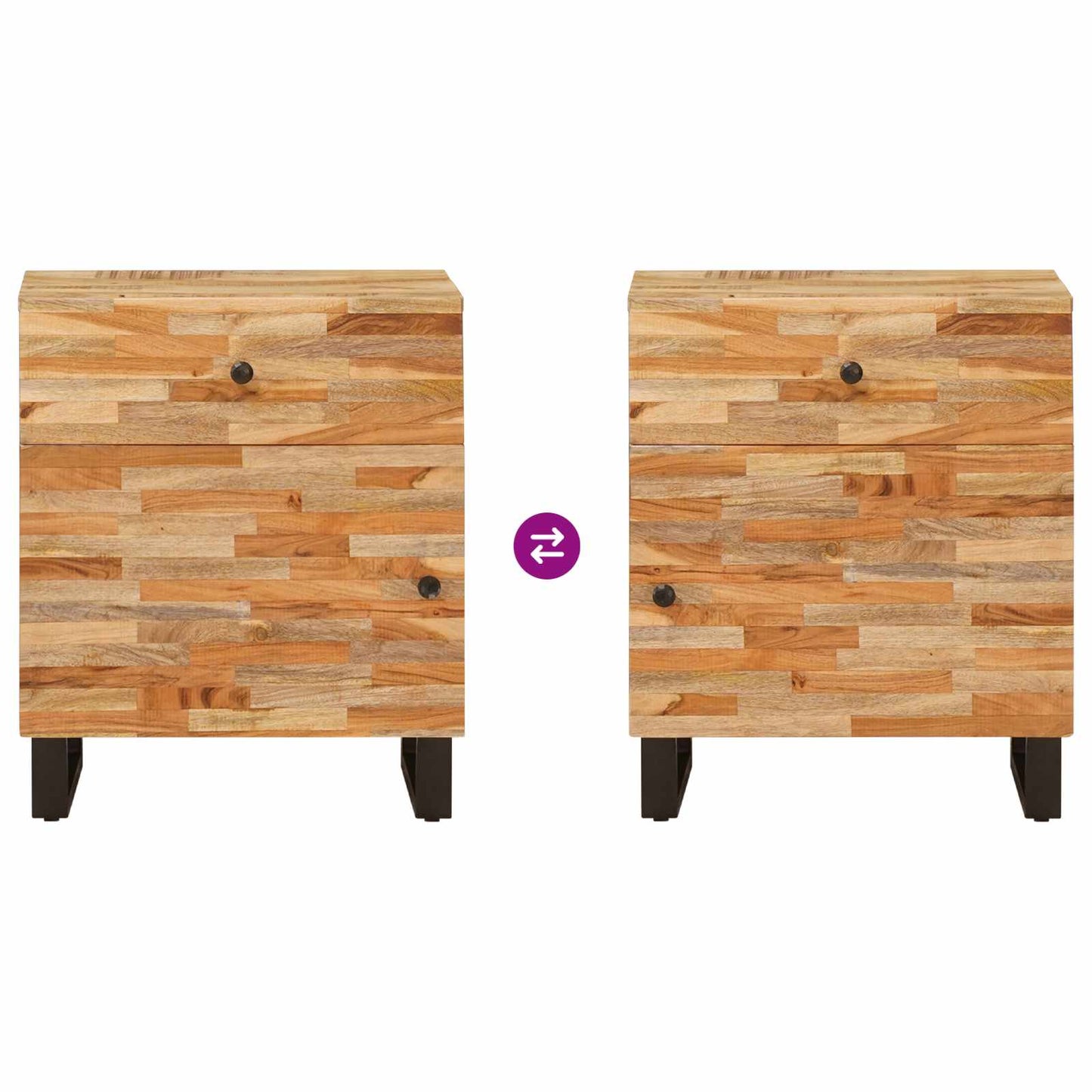 Bed kast met lade Bruin 50 x 33 x 60 cm Massief Mango Hout is nu te koop bij PeponiXL, paradijselijk wonen!