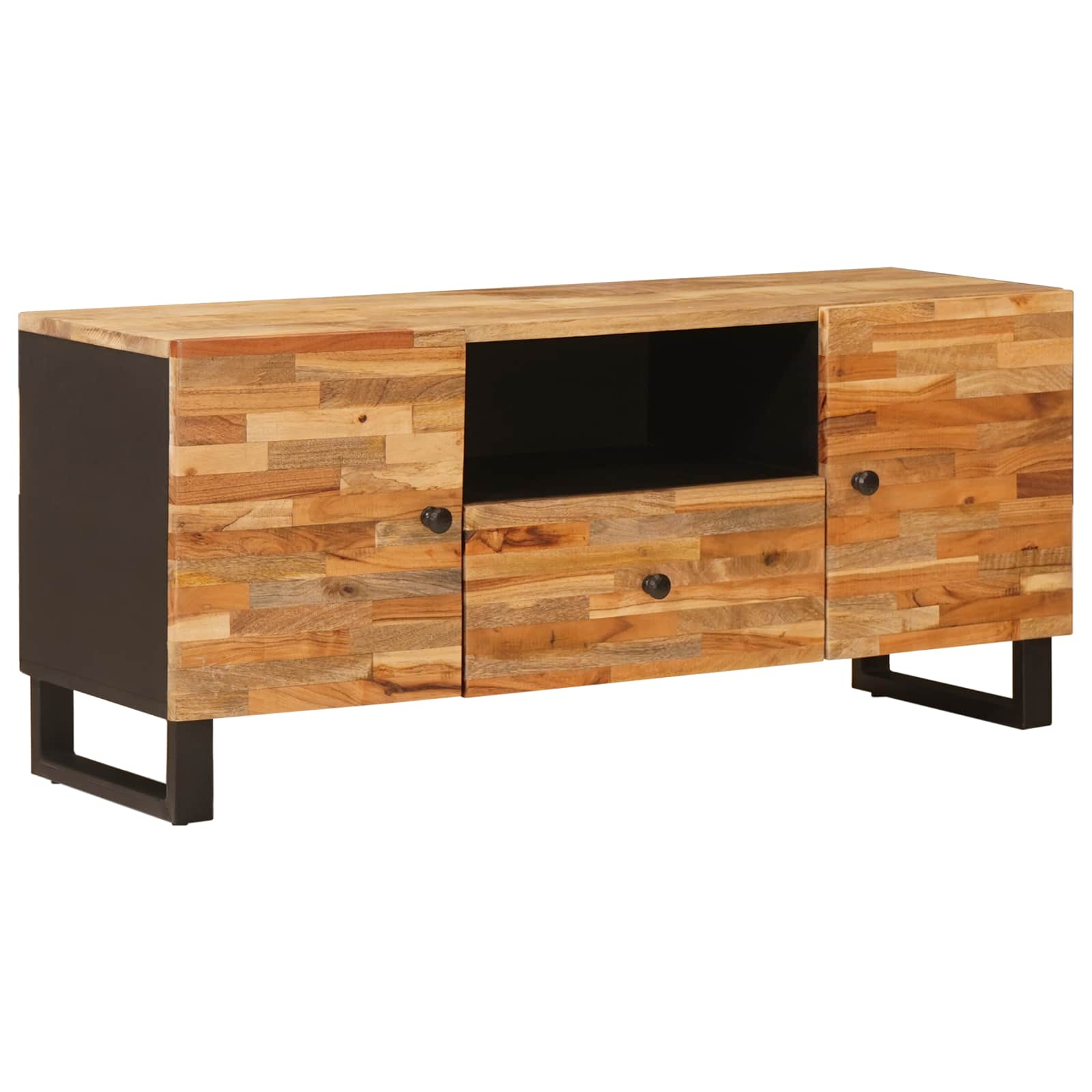 TV-kast met plank Bruin 105 x 33 x 46 cm Massief Mango Hout is nu te koop bij PeponiXL, paradijselijk wonen!