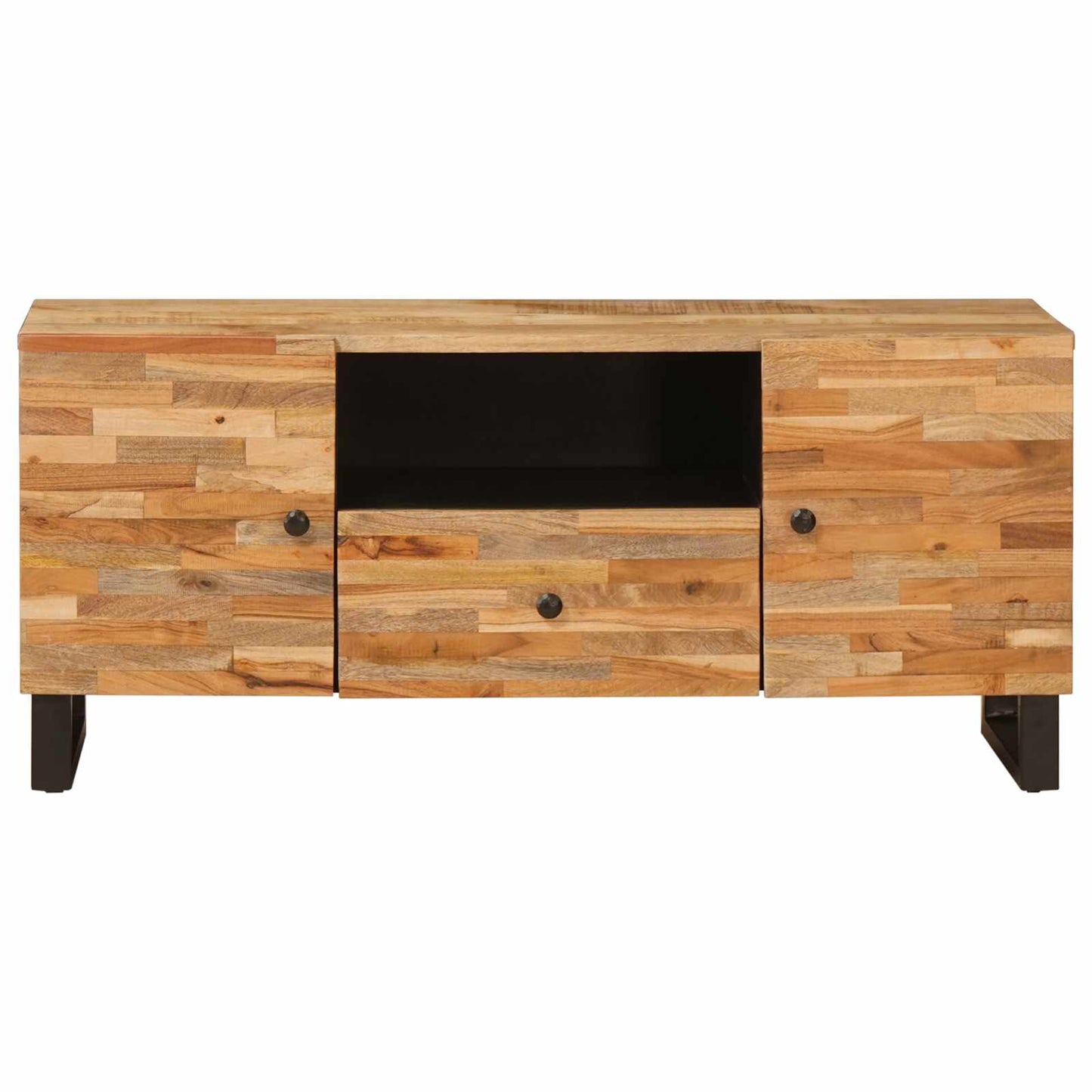 TV-kast met plank Bruin 105 x 33 x 46 cm Massief Mango Hout is nu te koop bij PeponiXL, paradijselijk wonen!