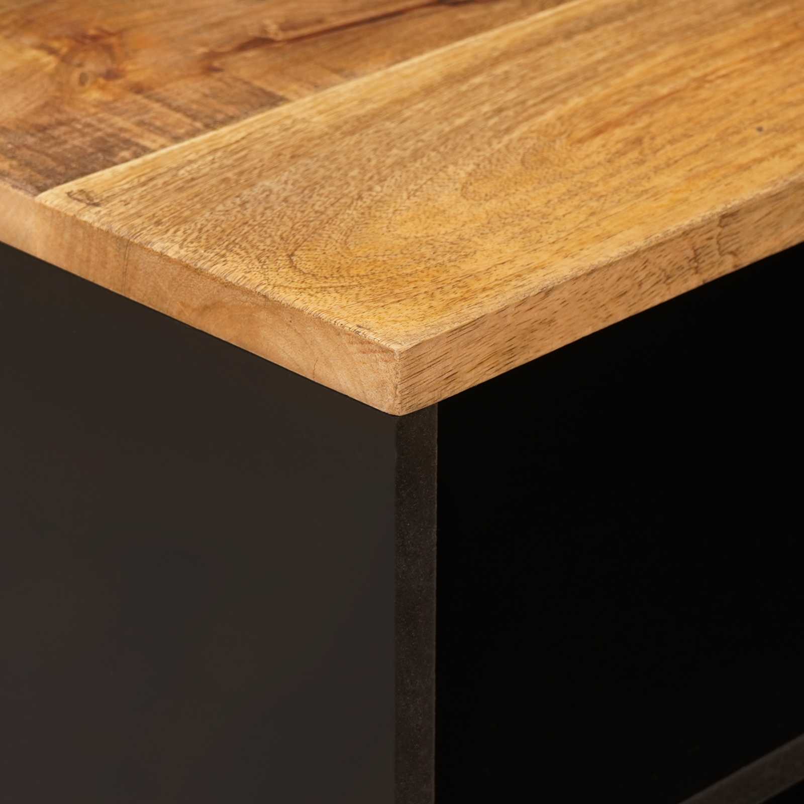 TV-kast met plank Bruin 80 x 33 x 46 cm Massief Mango Hout is nu te koop bij PeponiXL, paradijselijk wonen!