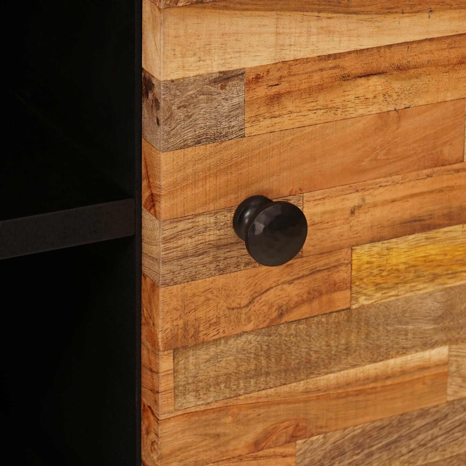 TV-kast met plank Bruin 80 x 33 x 46 cm Massief Mango Hout is nu te koop bij PeponiXL, paradijselijk wonen!