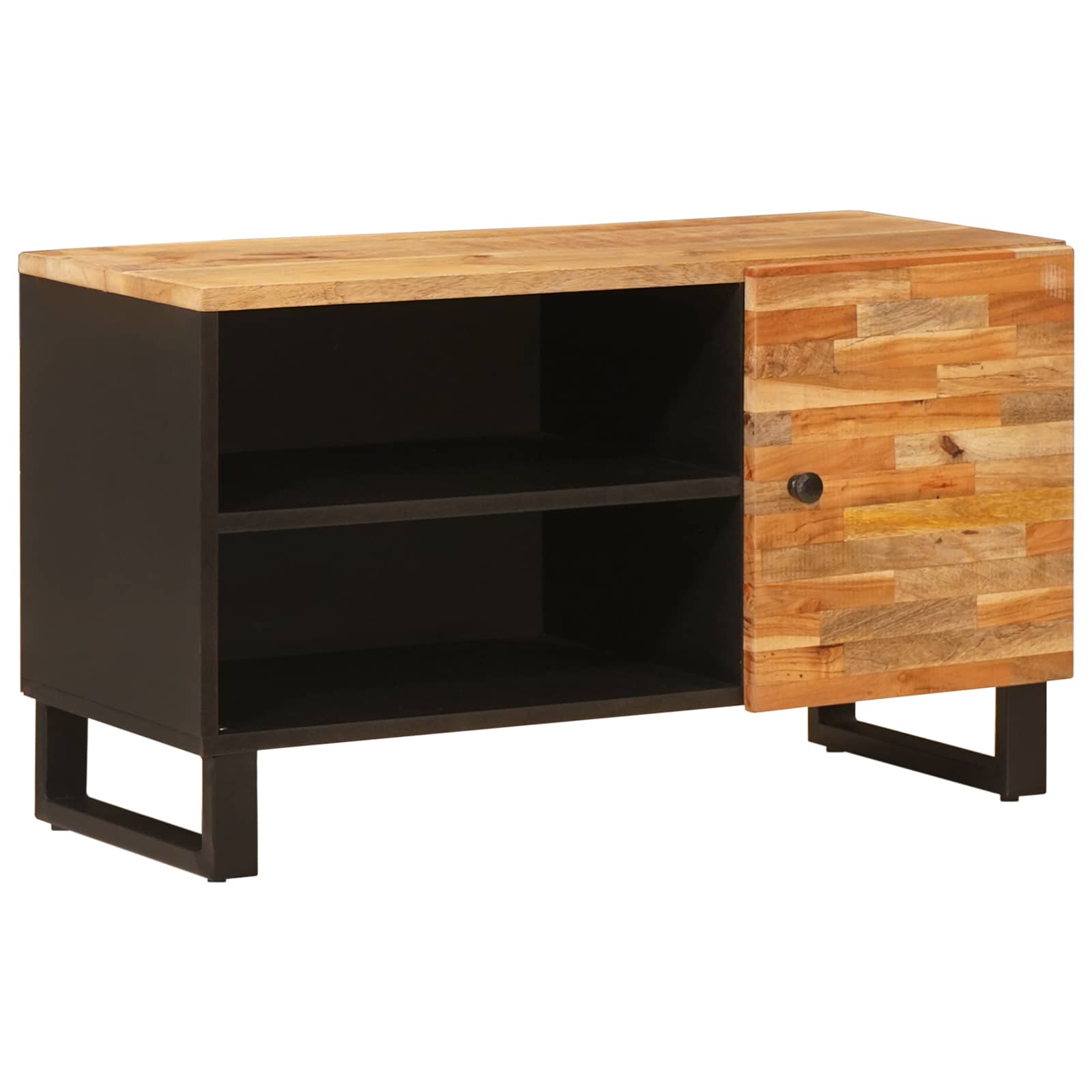 TV-kast met plank Bruin 80 x 33 x 46 cm Massief Mango Hout is nu te koop bij PeponiXL, paradijselijk wonen!