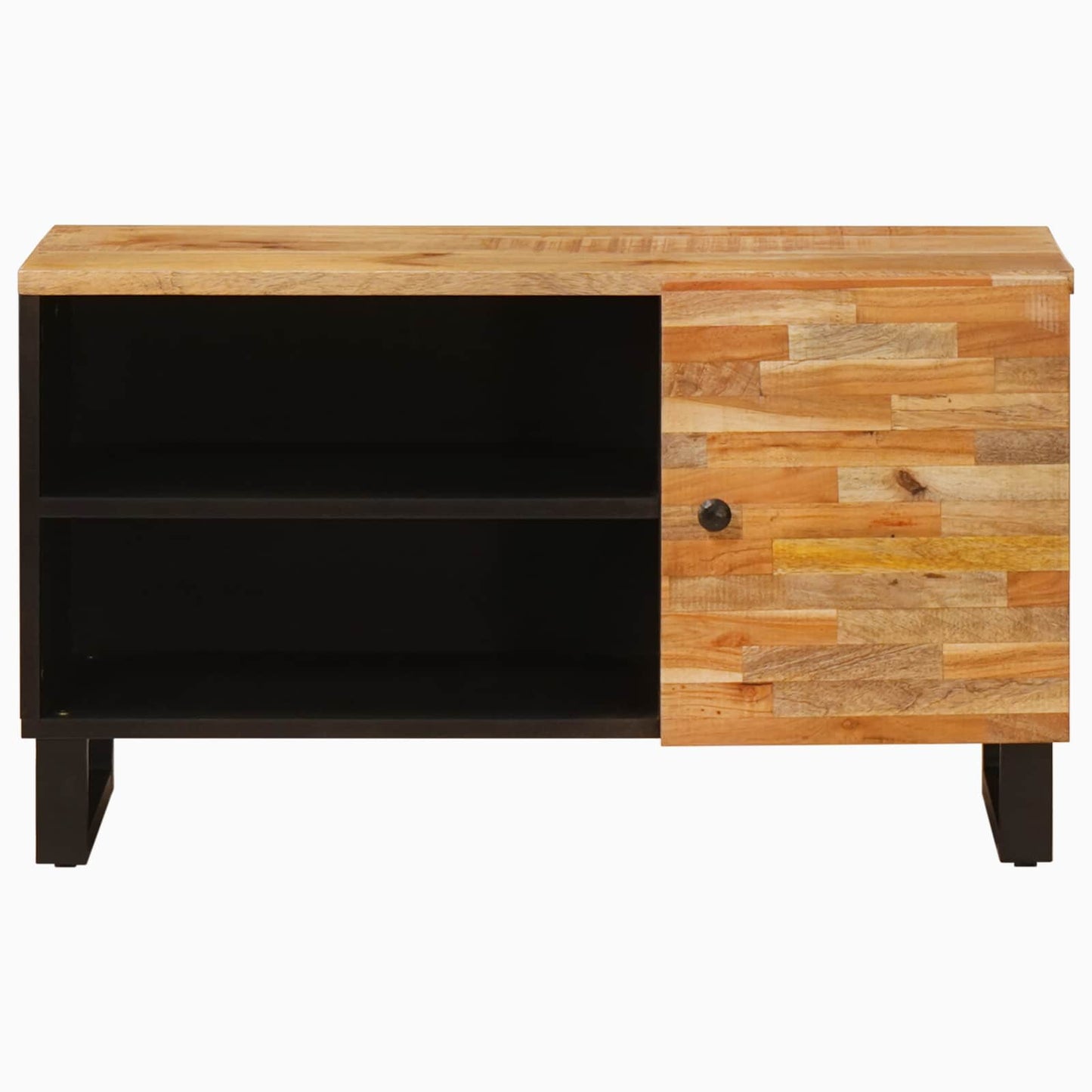 TV-kast met plank Bruin 80 x 33 x 46 cm Massief Mango Hout is nu te koop bij PeponiXL, paradijselijk wonen!