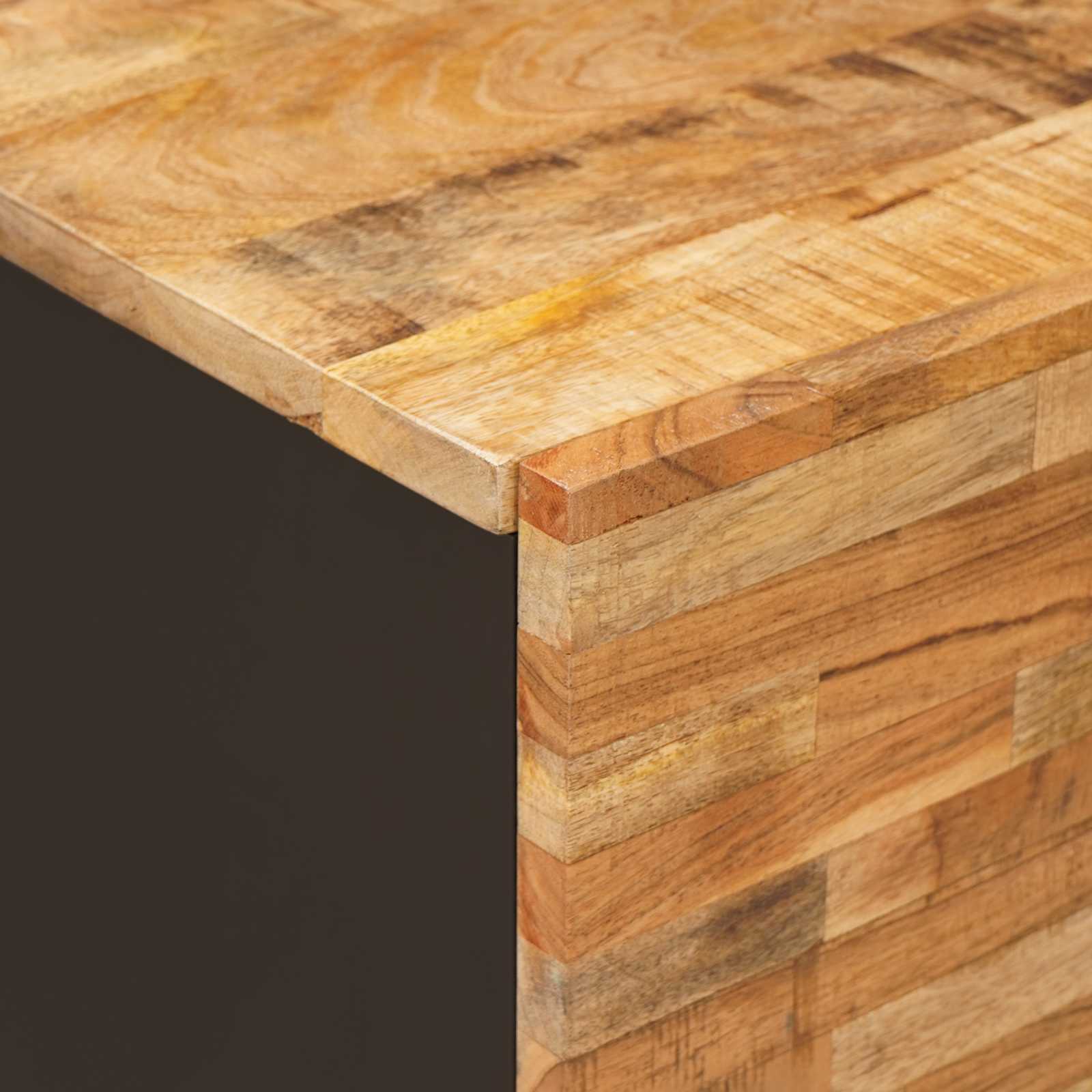 Badkamer Hangkast Naturel 38 x 33 x 48 cm Massief Mango Hout is nu te koop bij PeponiXL, paradijselijk wonen!