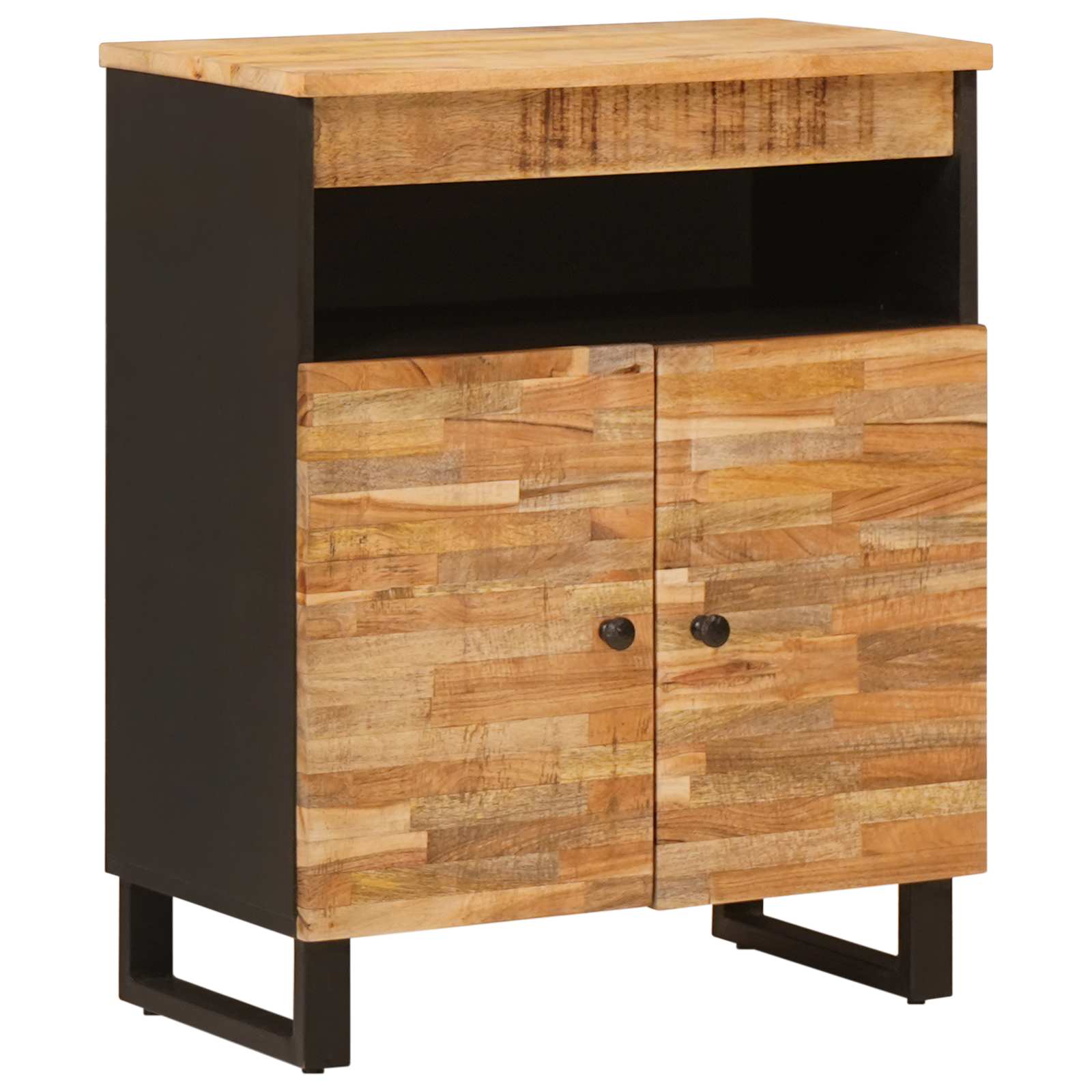 Bijzetkast met opslag Bruin 60 x 33 x 75 cm Massief Mango Hout is nu te koop bij PeponiXL, paradijselijk wonen!