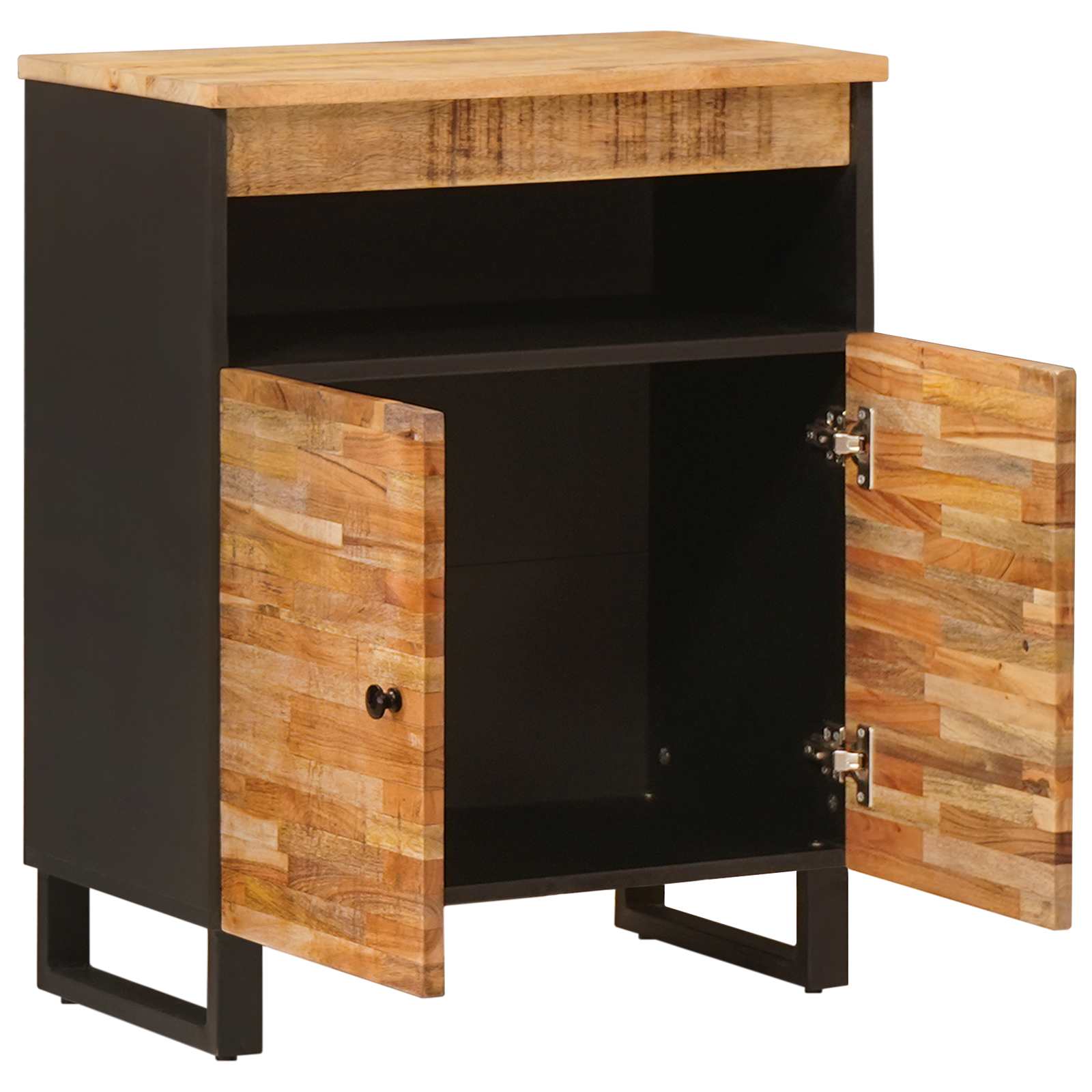 Bijzetkast met opslag Bruin 60 x 33 x 75 cm Massief Mango Hout is nu te koop bij PeponiXL, paradijselijk wonen!