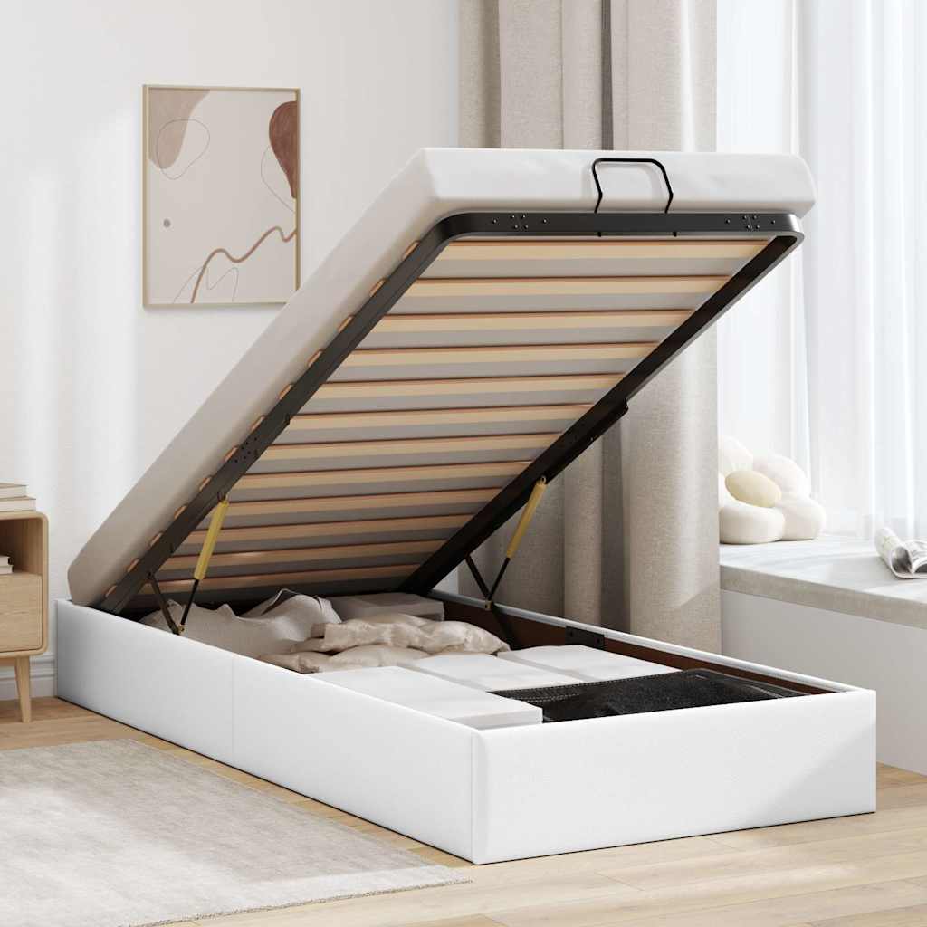 Bedframe zonder matras 80x200 cm kunstleer wit
