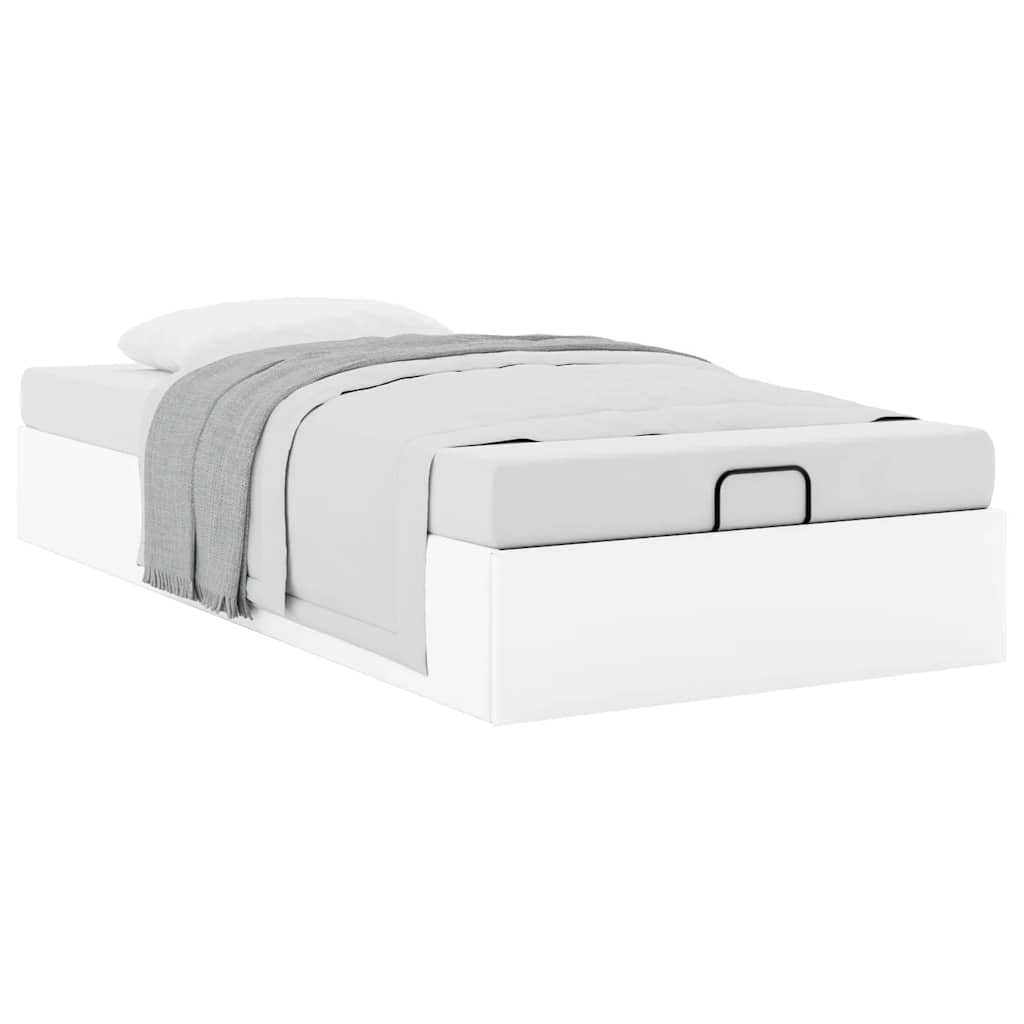 Bedframe zonder matras 90x200 cm kunstleer wit is nu te koop bij PeponiXL, paradijselijk wonen!