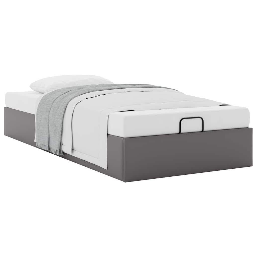 Bedframe zonder matras 90x200 cm kunstleer grijs is nu te koop bij PeponiXL, paradijselijk wonen!