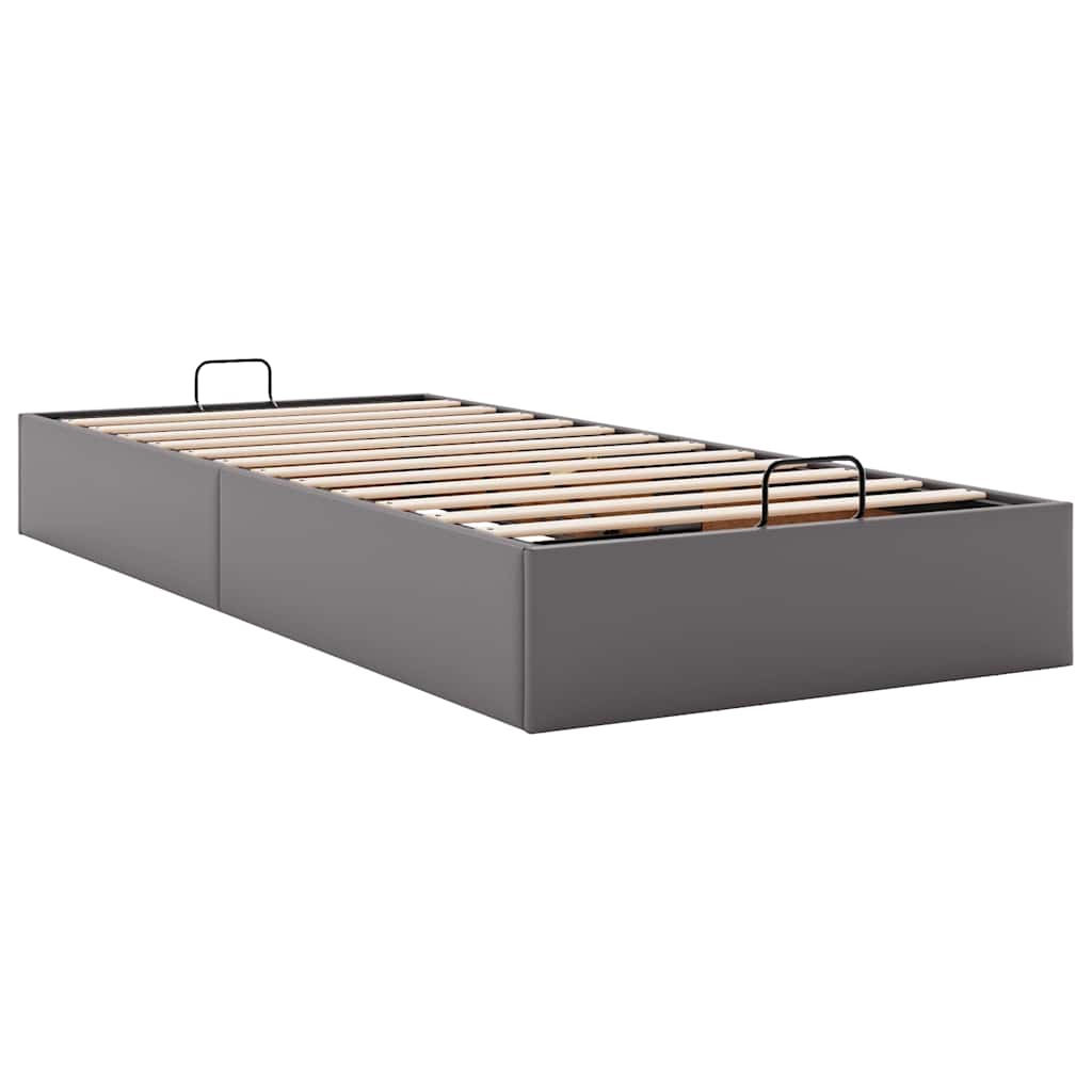 Bedframe zonder matras 90x200 cm kunstleer grijs is nu te koop bij PeponiXL, paradijselijk wonen!