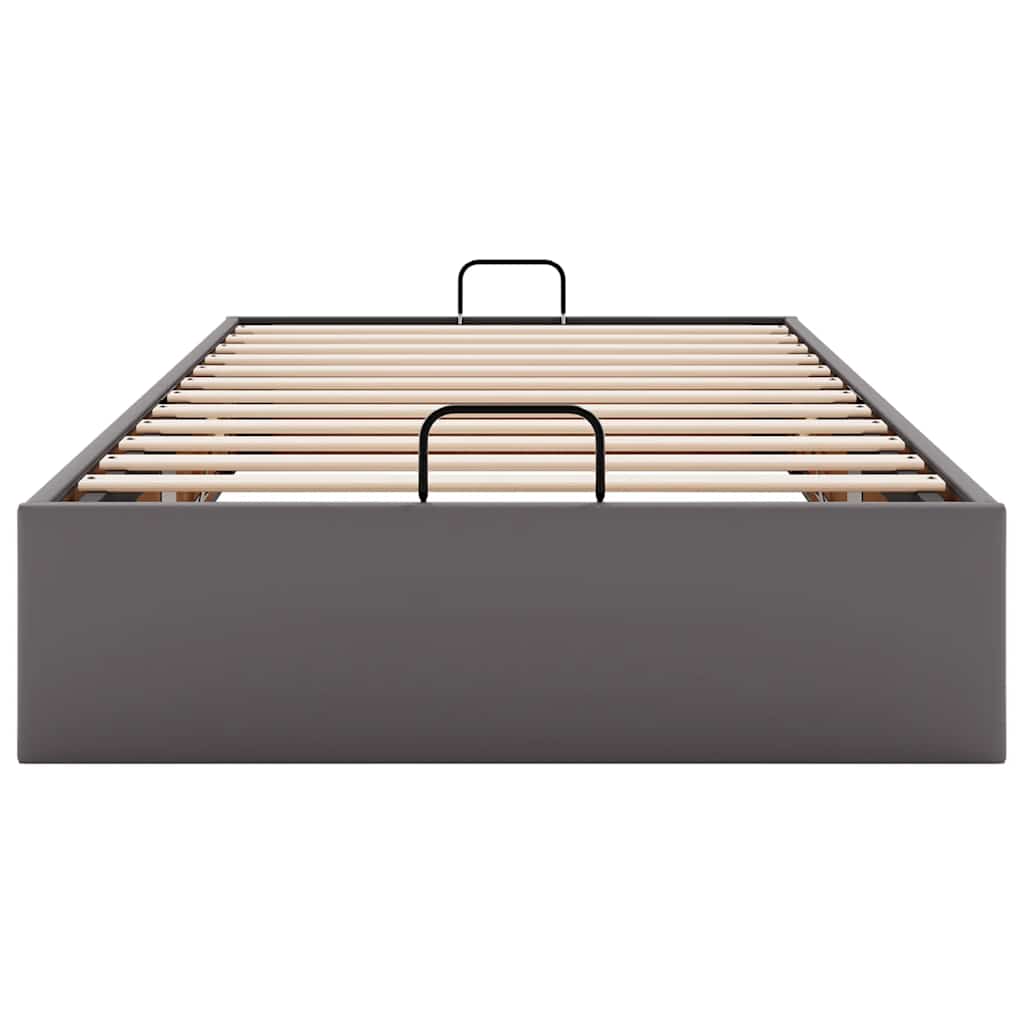 Bedframe zonder matras 90x200 cm kunstleer grijs is nu te koop bij PeponiXL, paradijselijk wonen!