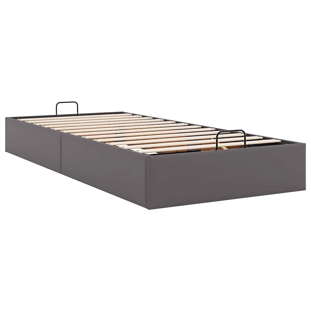 Bedframe zonder matras 90x200 cm kunstleer grijs is nu te koop bij PeponiXL, paradijselijk wonen!