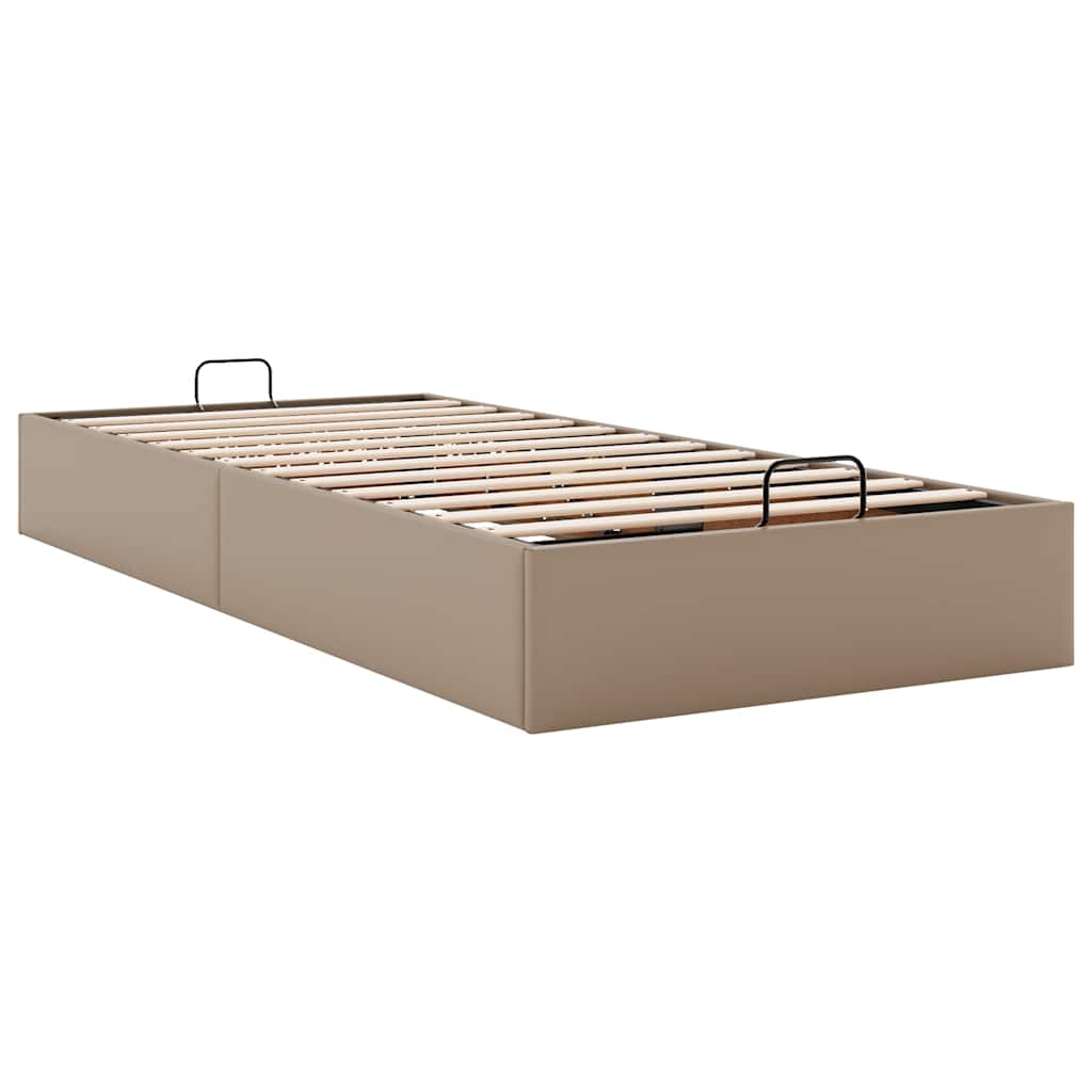 Bedframe zonder matras 100x200 cm kunstleer cappuccinokleurig is nu te koop bij PeponiXL, paradijselijk wonen!