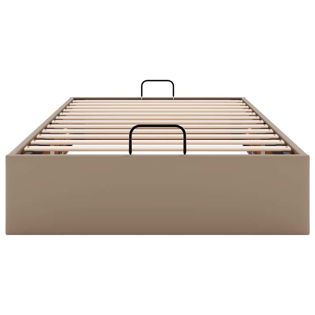Bedframe zonder matras 100x200 cm kunstleer cappuccinokleurig is nu te koop bij PeponiXL, paradijselijk wonen!