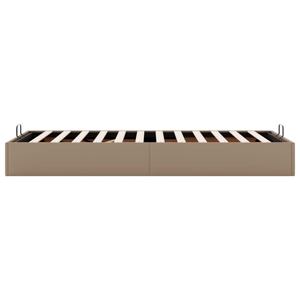Bedframe zonder matras 100x200 cm kunstleer cappuccinokleurig is nu te koop bij PeponiXL, paradijselijk wonen!