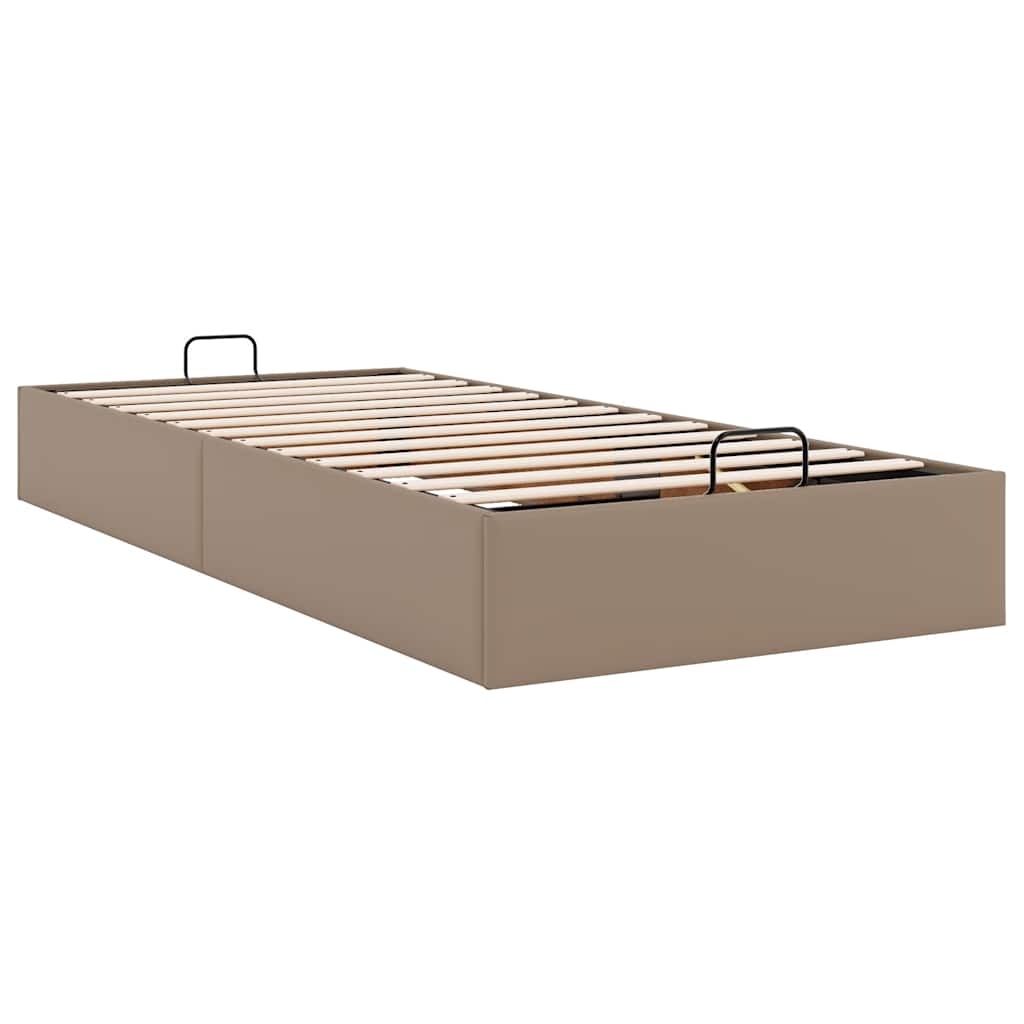 Bedframe zonder matras 100x200 cm kunstleer cappuccinokleurig is nu te koop bij PeponiXL, paradijselijk wonen!