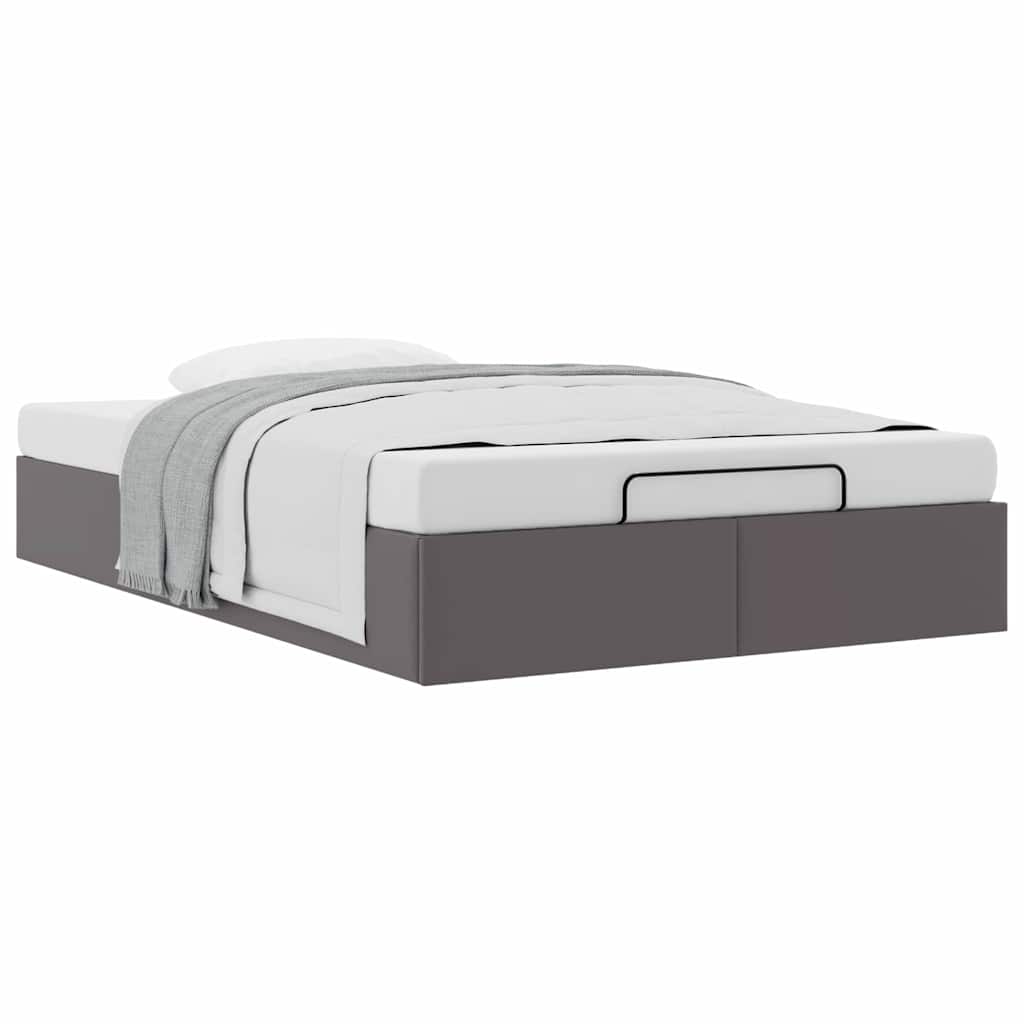 Bedframe zonder matras 120x200 cm kunstleer grijs is nu te koop bij PeponiXL, paradijselijk wonen!