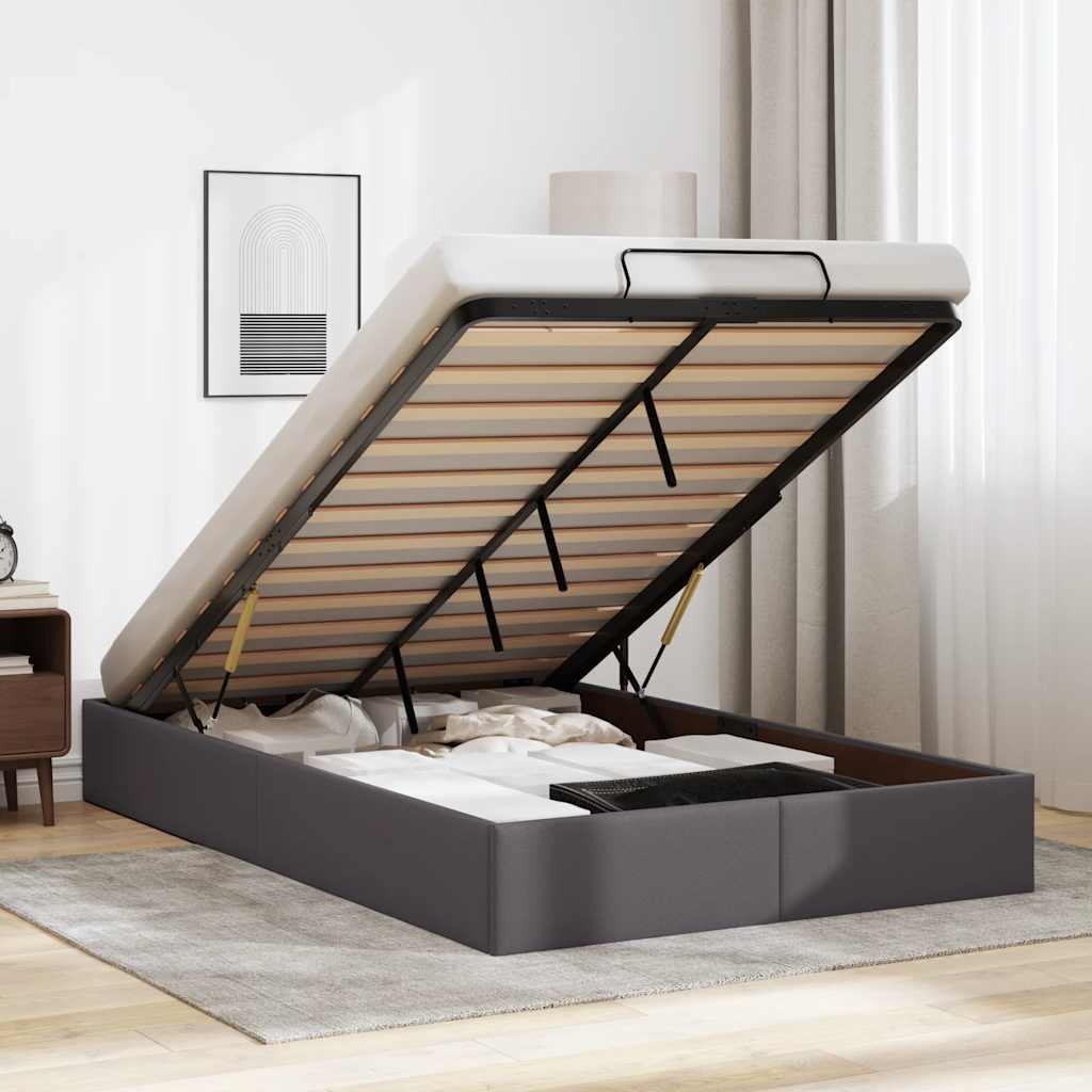 Bedframe zonder matras 120x200 cm kunstleer grijs is nu te koop bij PeponiXL, paradijselijk wonen!