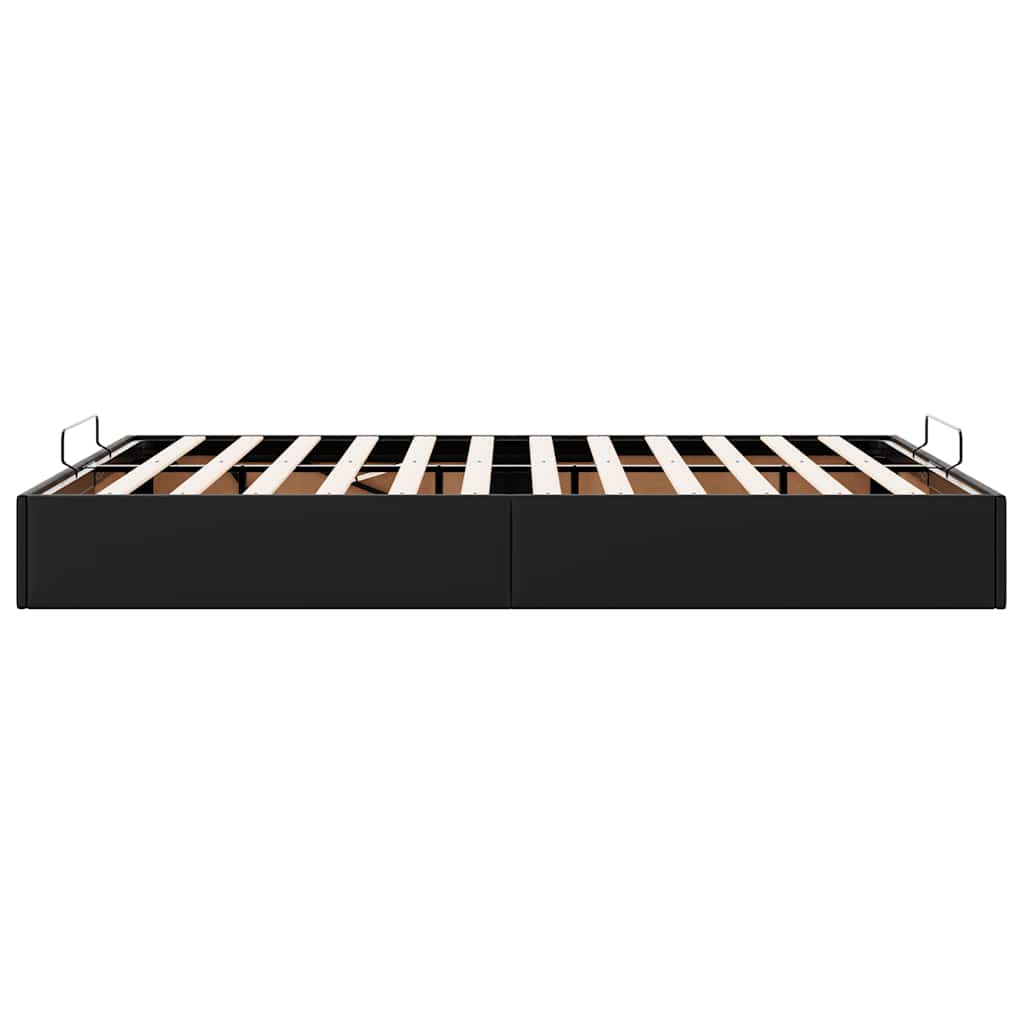 Bedframe zonder matras 140x190 cm kunstleer zwart is nu te koop bij PeponiXL, paradijselijk wonen!
