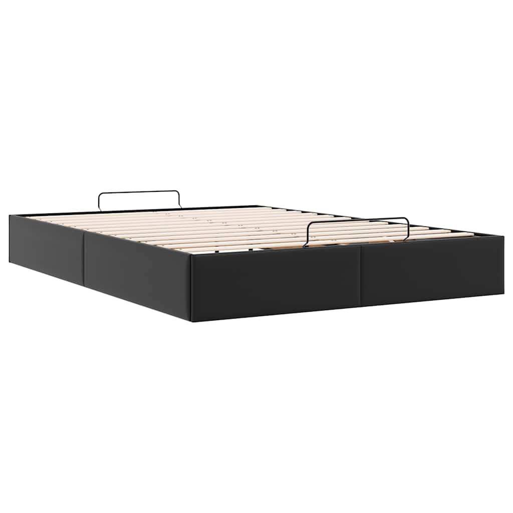 Bedframe zonder matras 140x190 cm kunstleer zwart is nu te koop bij PeponiXL, paradijselijk wonen!