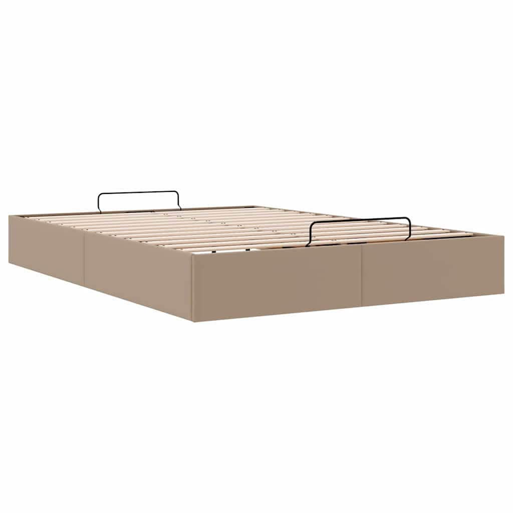 Bedframe zonder matras 140x200 cm kunstleer cappuccinokleurig is nu te koop bij PeponiXL, paradijselijk wonen!