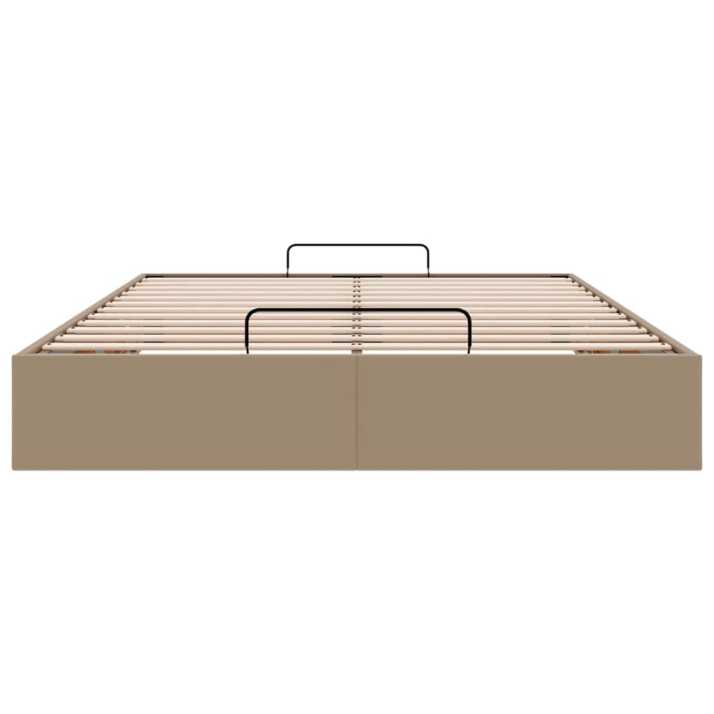 Bedframe zonder matras 140x200 cm kunstleer cappuccinokleurig is nu te koop bij PeponiXL, paradijselijk wonen!