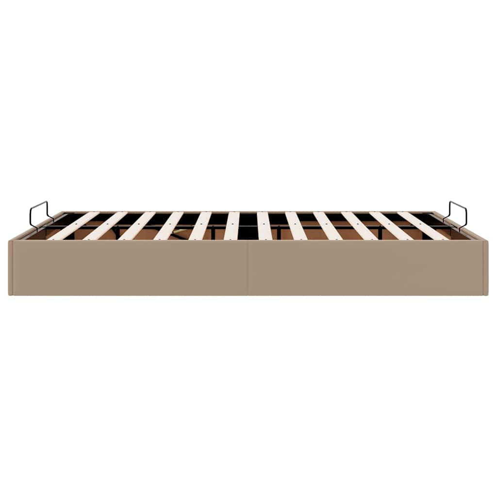 Bedframe zonder matras 140x200 cm kunstleer cappuccinokleurig is nu te koop bij PeponiXL, paradijselijk wonen!