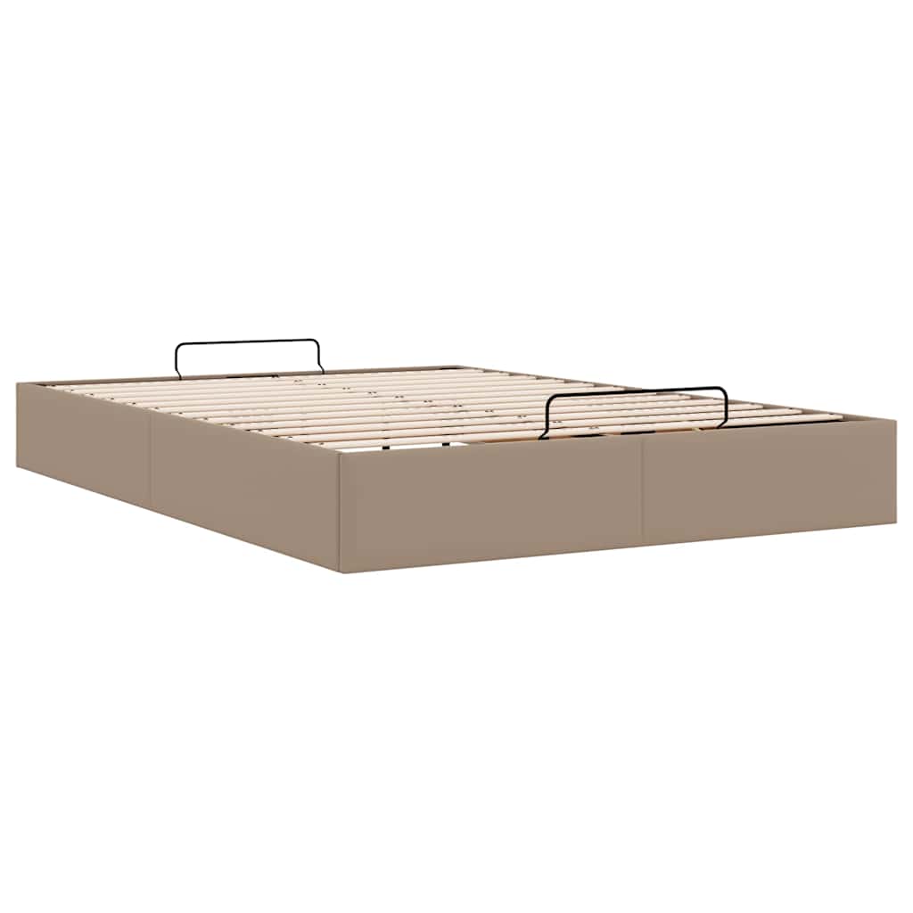 Bedframe zonder matras 140x200 cm kunstleer cappuccinokleurig is nu te koop bij PeponiXL, paradijselijk wonen!